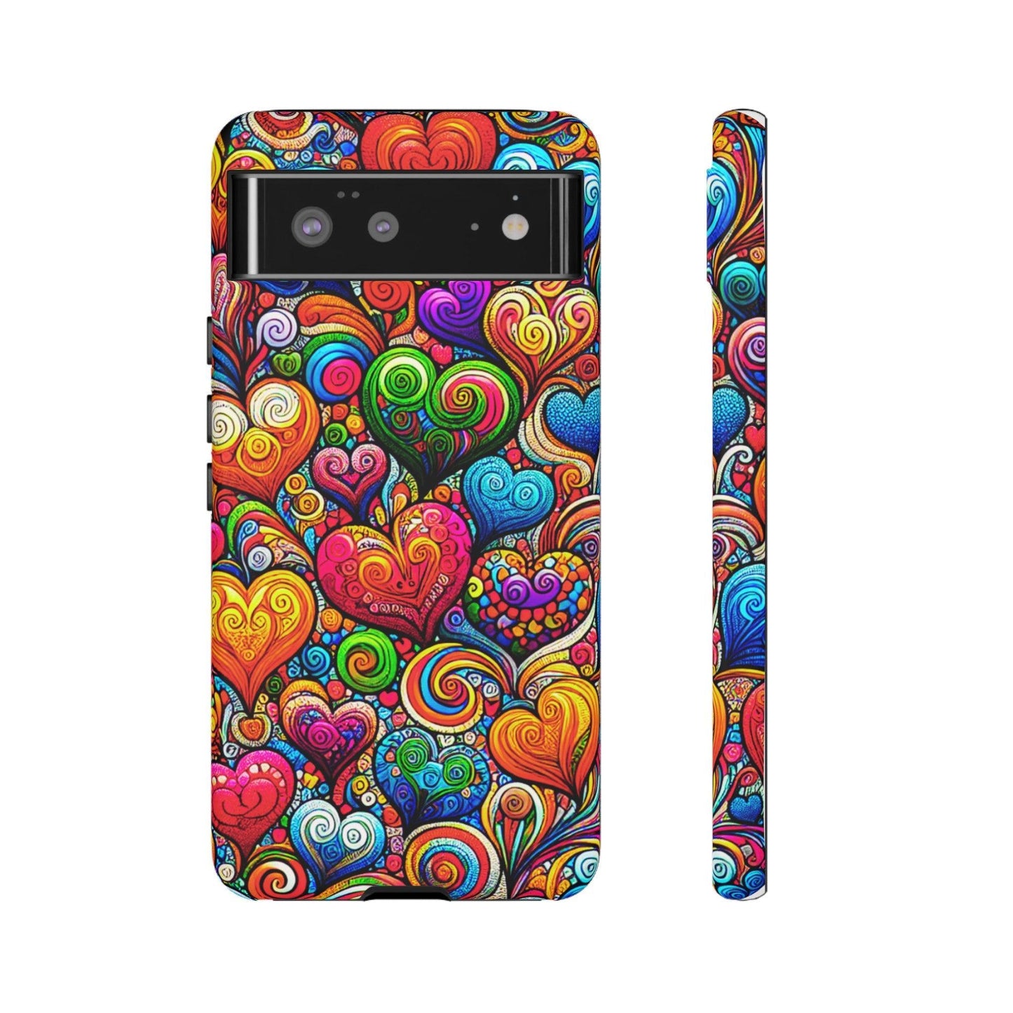 Tough Phone Case :" Eclectic Elegance Phone Case Collection" ( Hearts patterns)