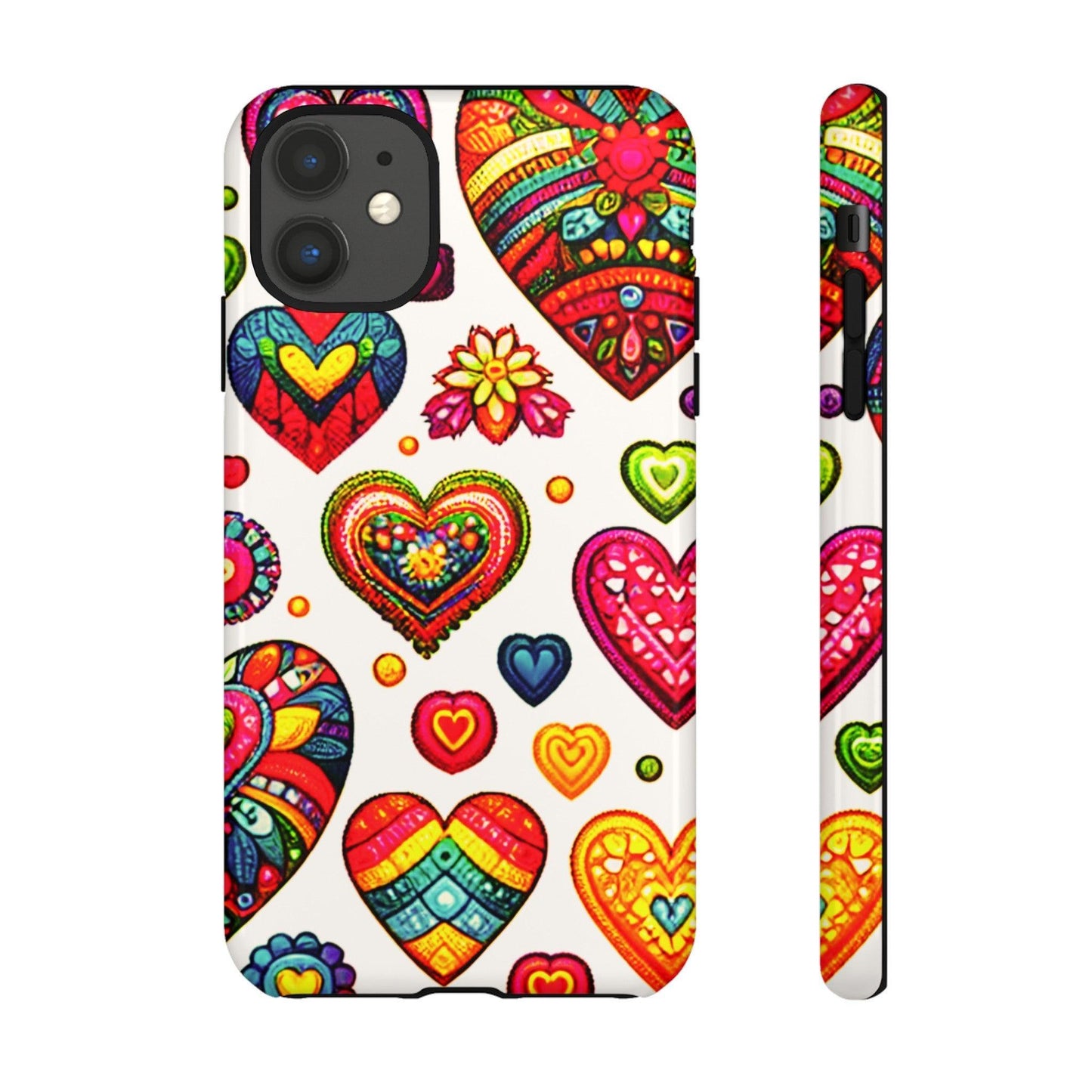 Tough Phone Case :" Eclectic Elegance Phone Case Collection" ( Hearts patterns)