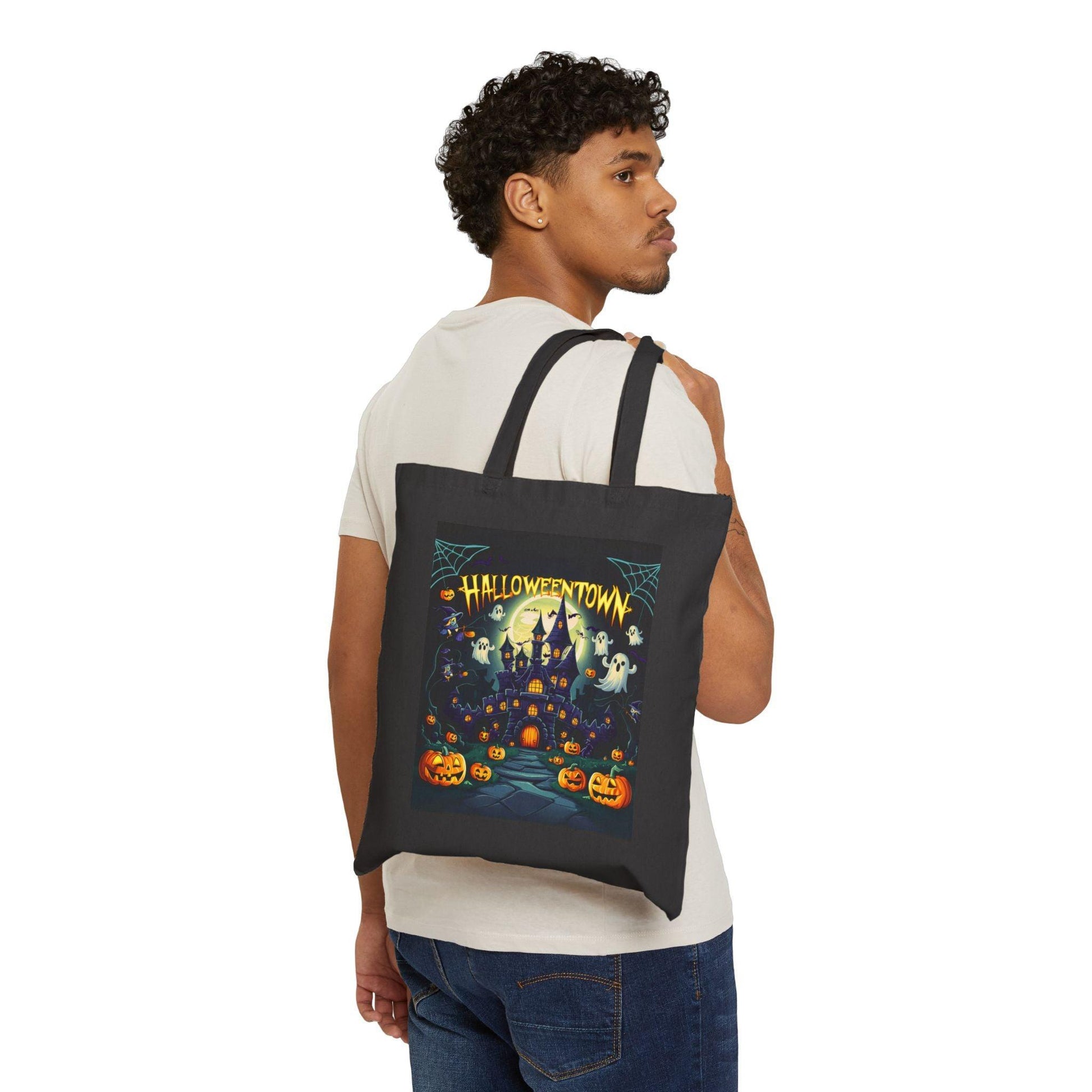 Halloween Town Black Tote Bag - Cosmic Creations by Karen