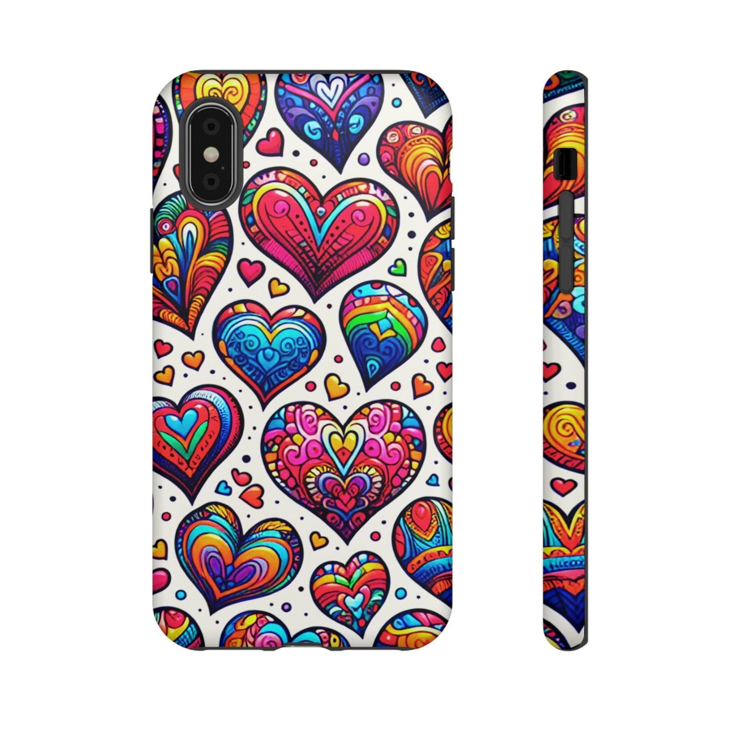 Tough Phone Case :" Eclectic Elegance Phone Case Collection" ( Hearts patterns)