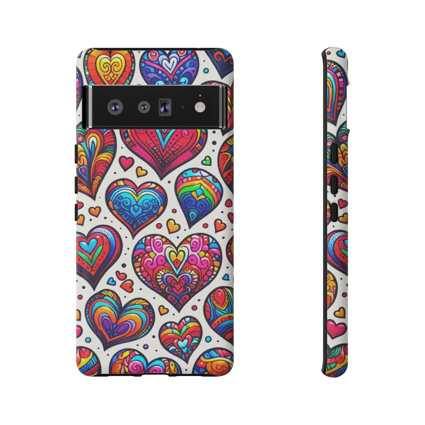 Tough Phone Case :" Eclectic Elegance Phone Case Collection" ( Hearts patterns)