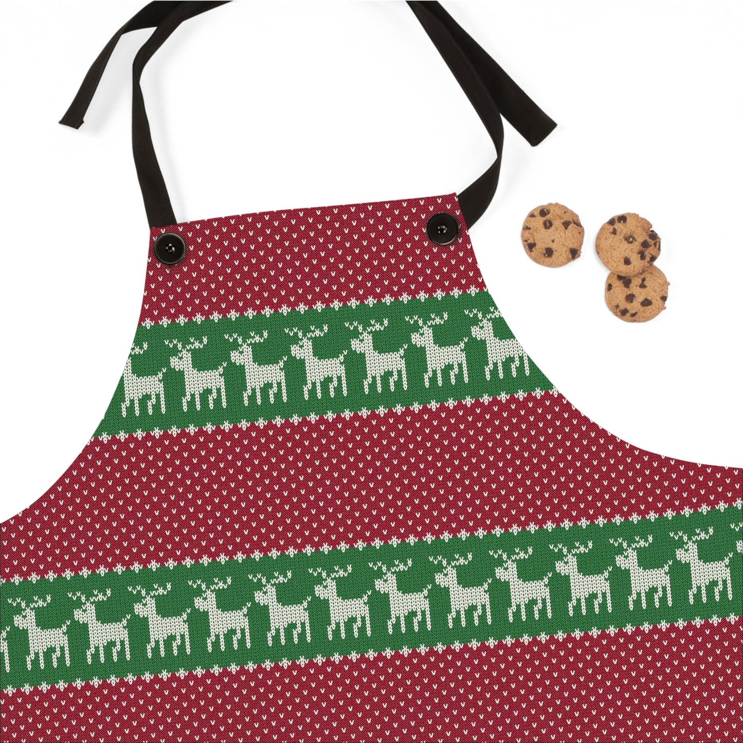 Christmas Knitted Style Reindeer Apron