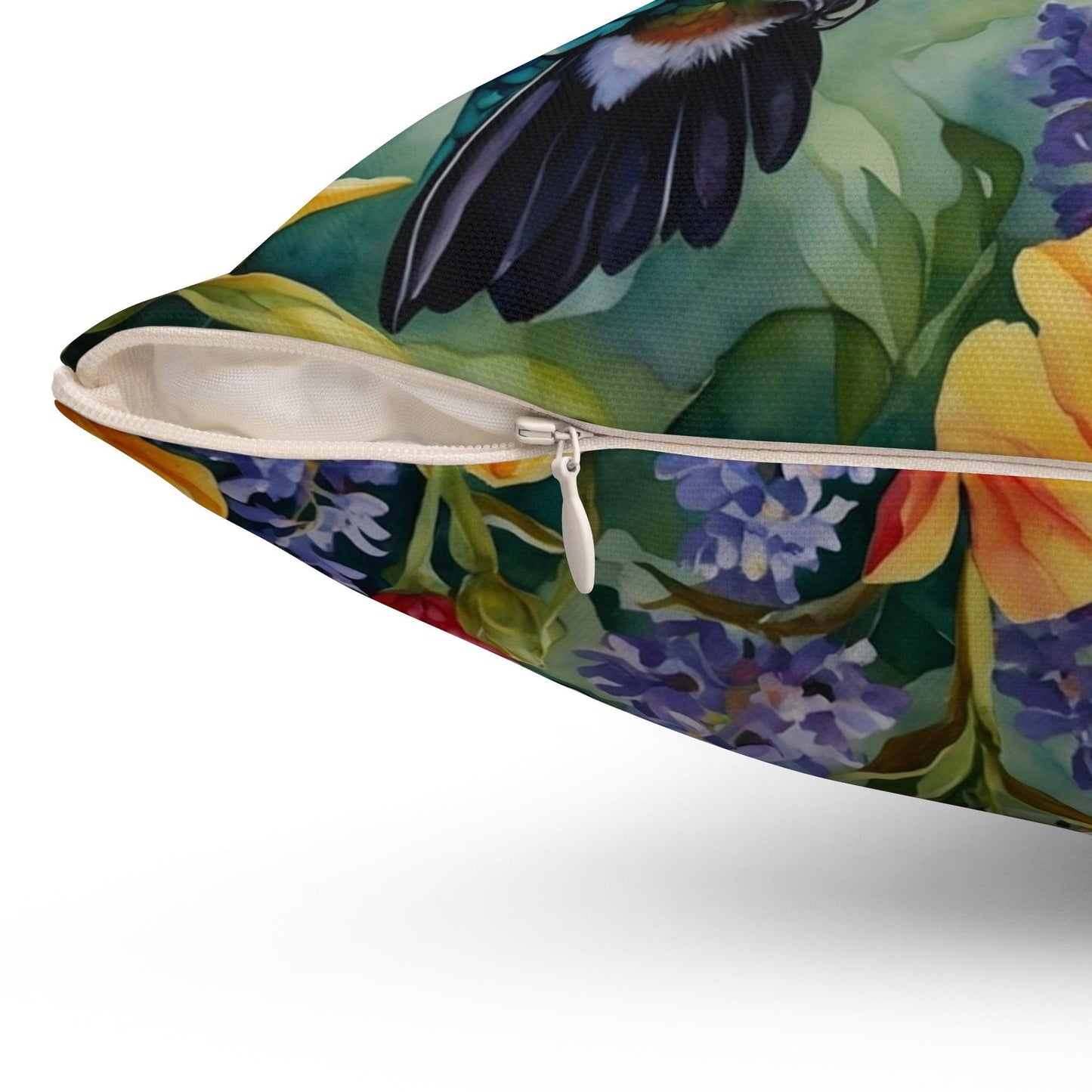 Floral and Hummingbird Cushion