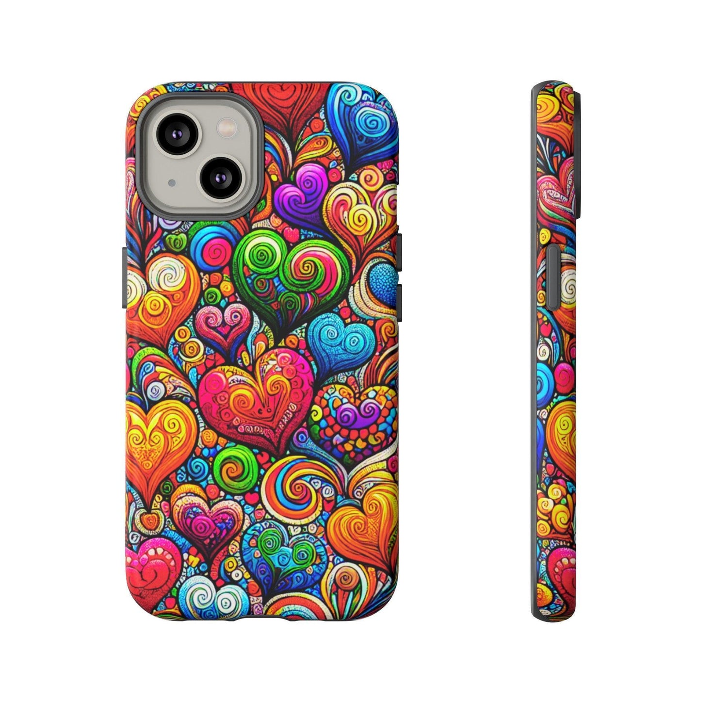 Tough Phone Case :" Eclectic Elegance Phone Case Collection" ( Hearts patterns)