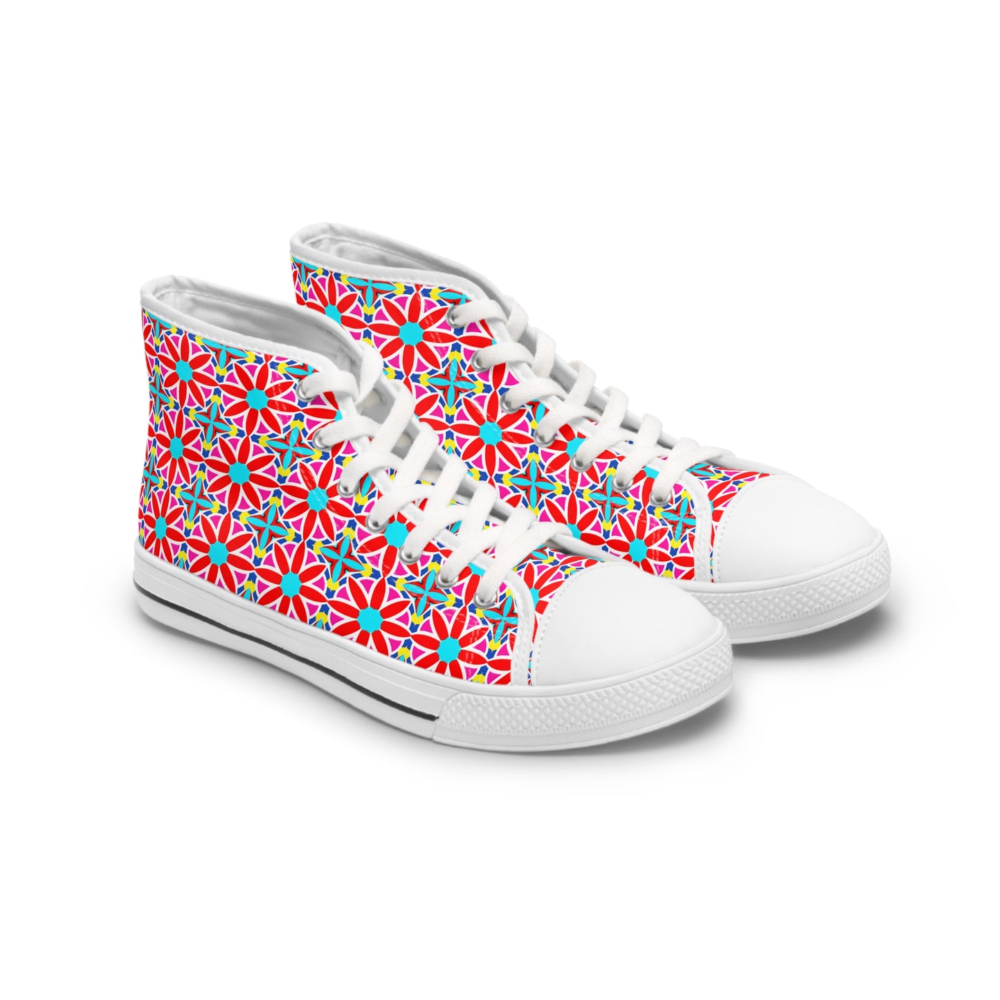 Awesome Flower Design High Top Sneakers