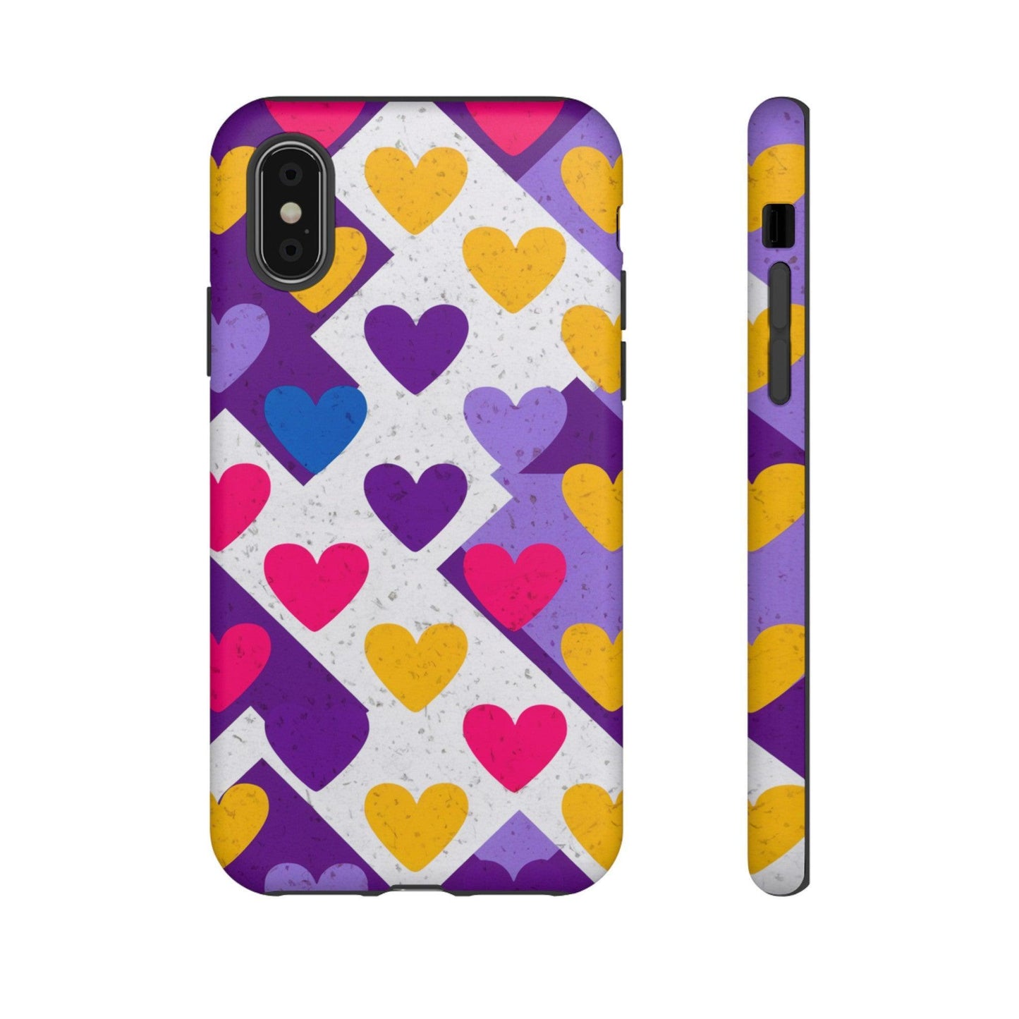 Tough Phone Case :" Eclectic Elegance Phone Case Collection" ( Hearts patterns)