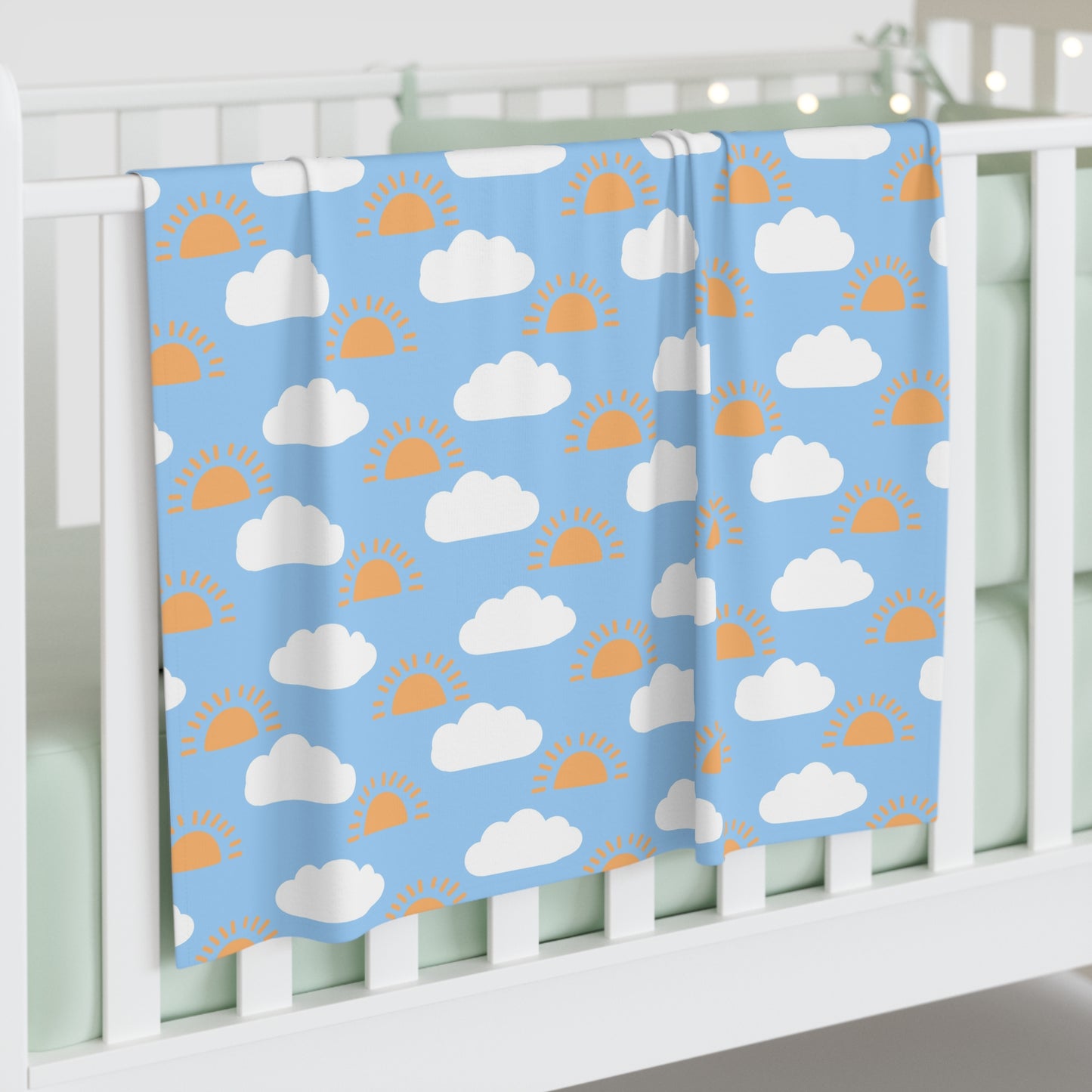 Cozy Baby Swaddle Blanket with clouds design