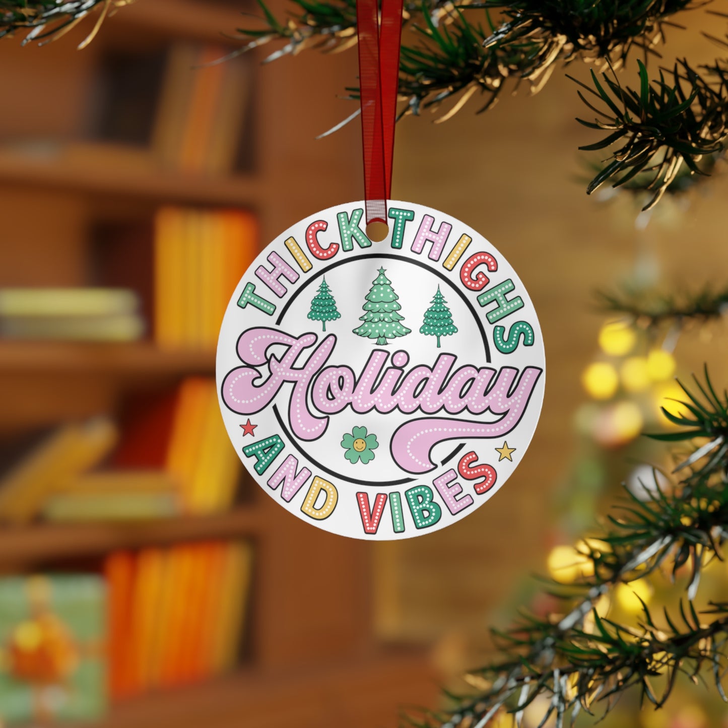 Christmas  Customizable Round Metal Ornament