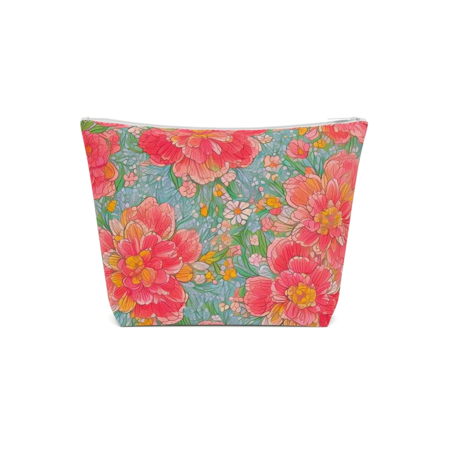 Colorful Floral Cotton Cosmetic Bag Vibrant and Stylish Makeup Bag, Perfect for Personal Use & Gifts - Cosmic Creations by Karen