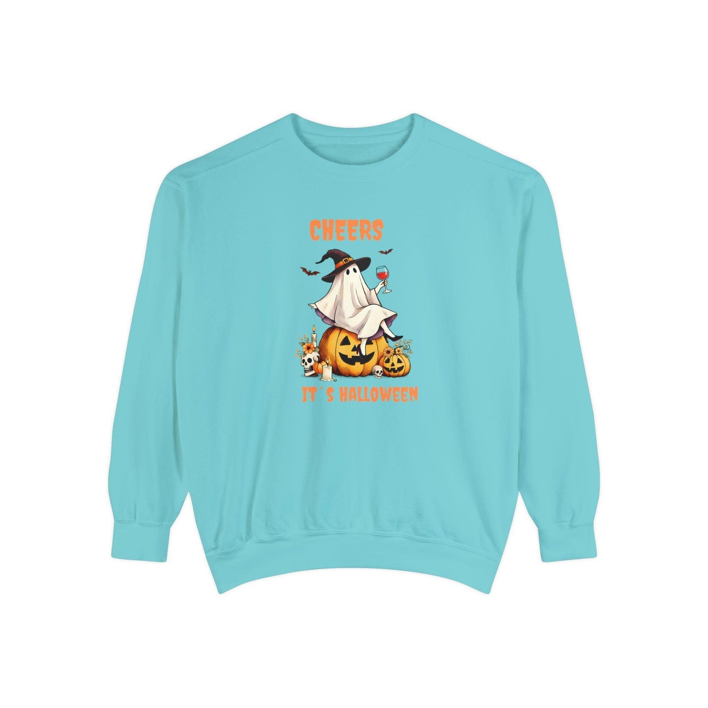 Cheers It’s Halloween Ghost Sweatshirt - Cosmic Creations by Karen