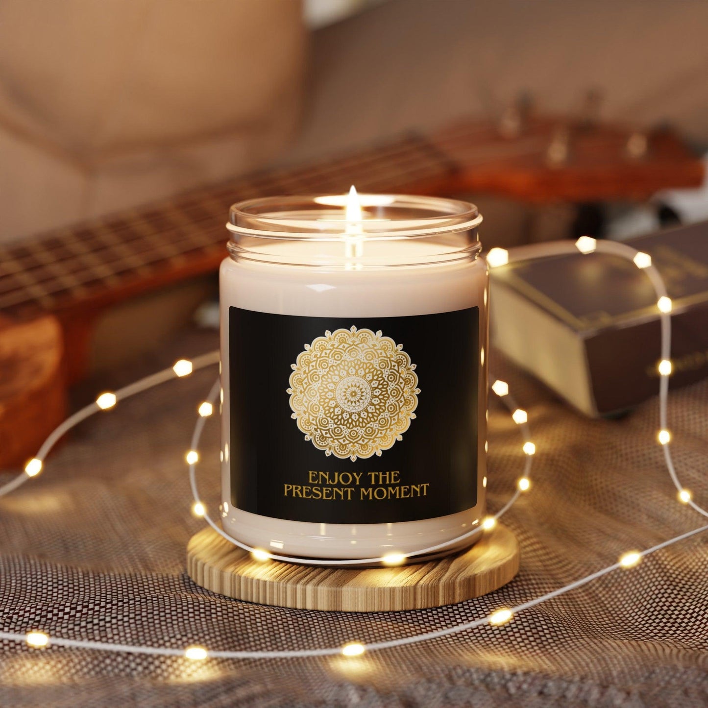 Enjoy the Present Moment & Be Grateful Scented Soy Candle, 9oz - Cosmic Creations by Karen