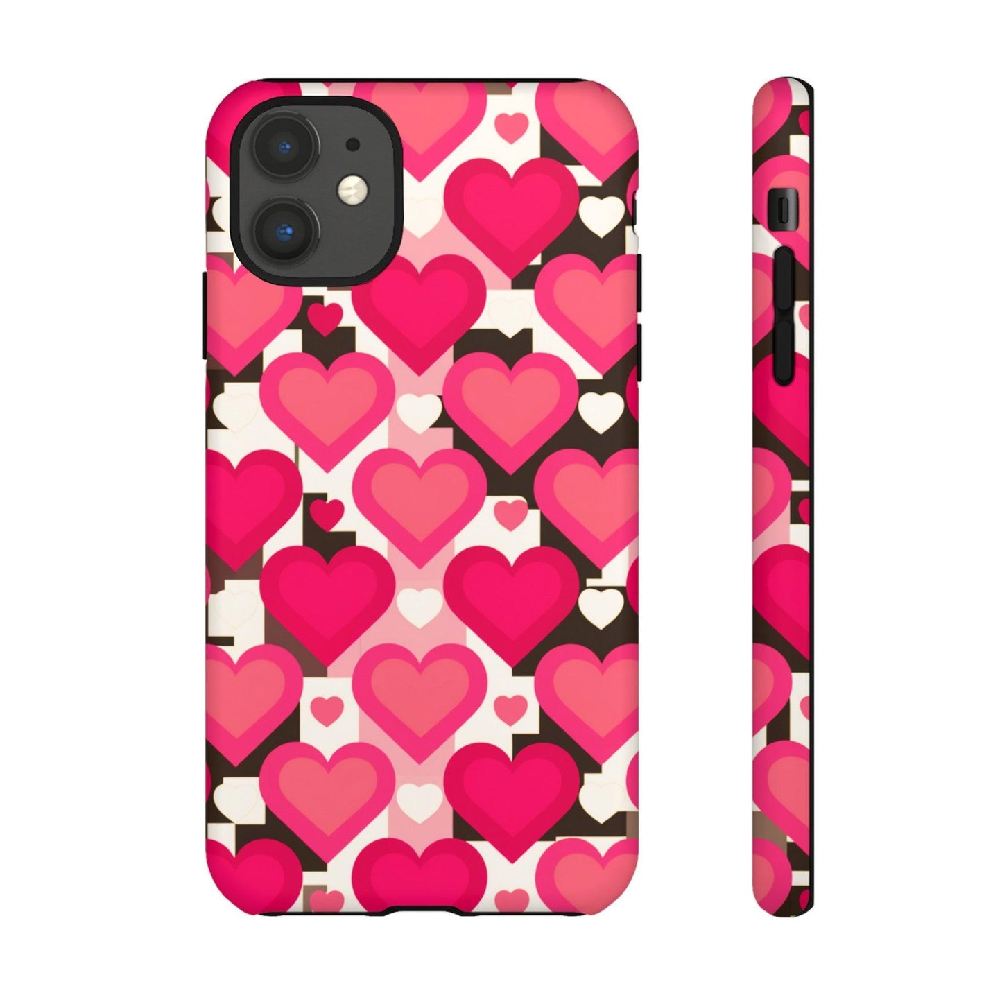 Tough Phone Case :" Eclectic Elegance Phone Case Collection" ( Hearts patterns)