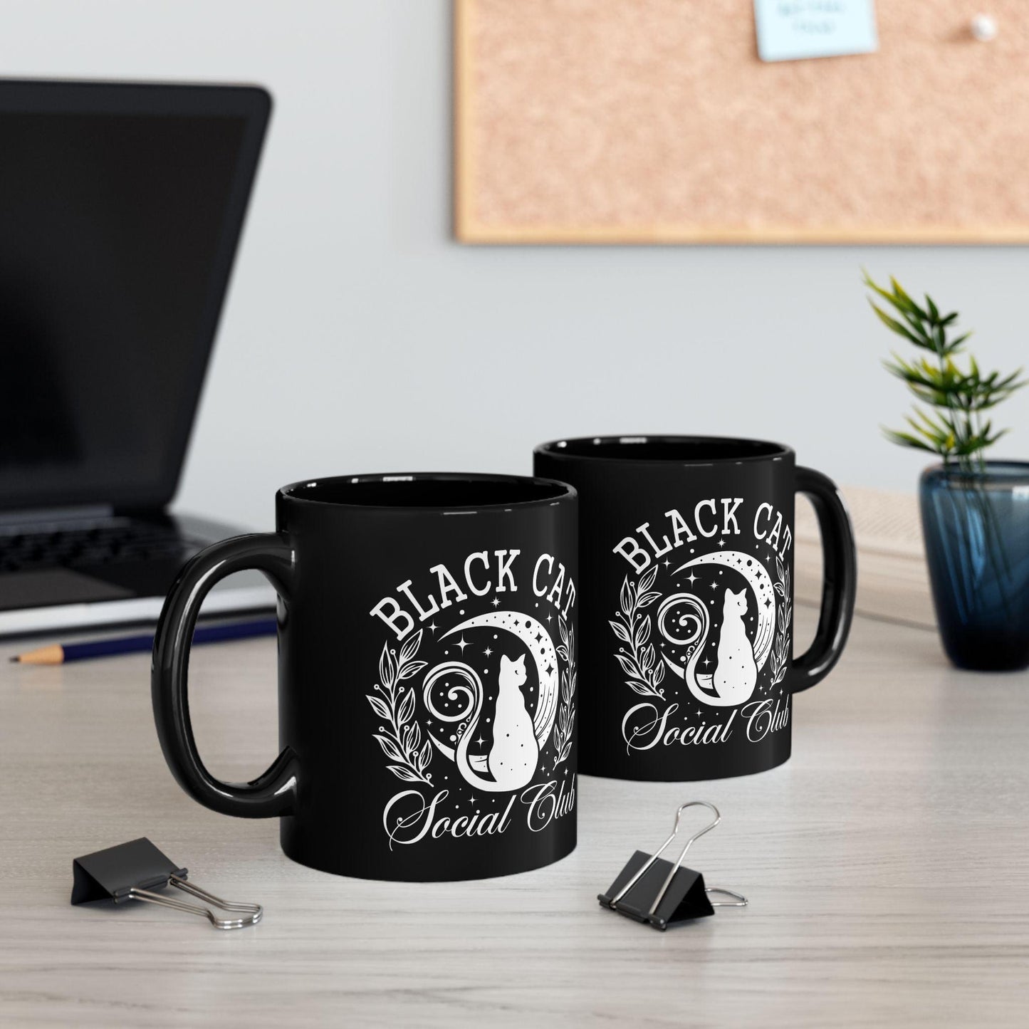 Black Cat Social Club Halloween Mug - Cosmic Creations by Karen