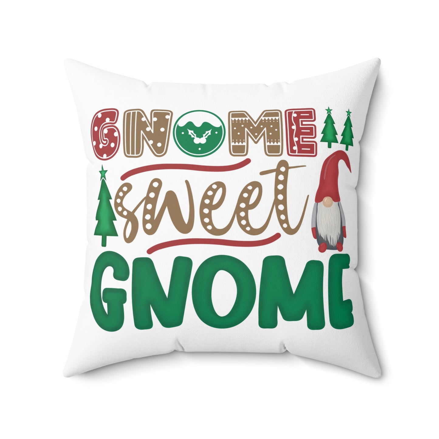 Christmas Gnomes Design Square Pillow