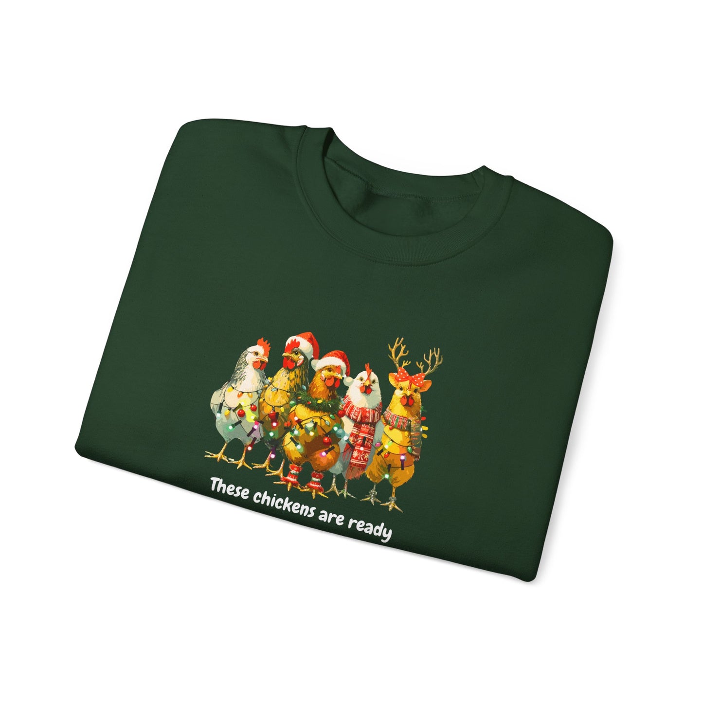 Christmas Chickens Heavy Blend™ Crewneck Sweatshirt