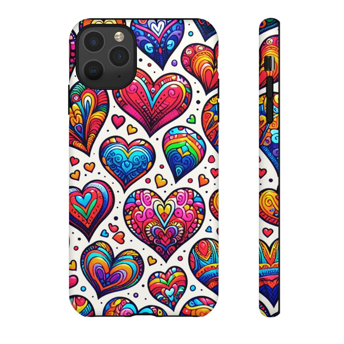 Tough Phone Case :" Eclectic Elegance Phone Case Collection" ( Hearts patterns)