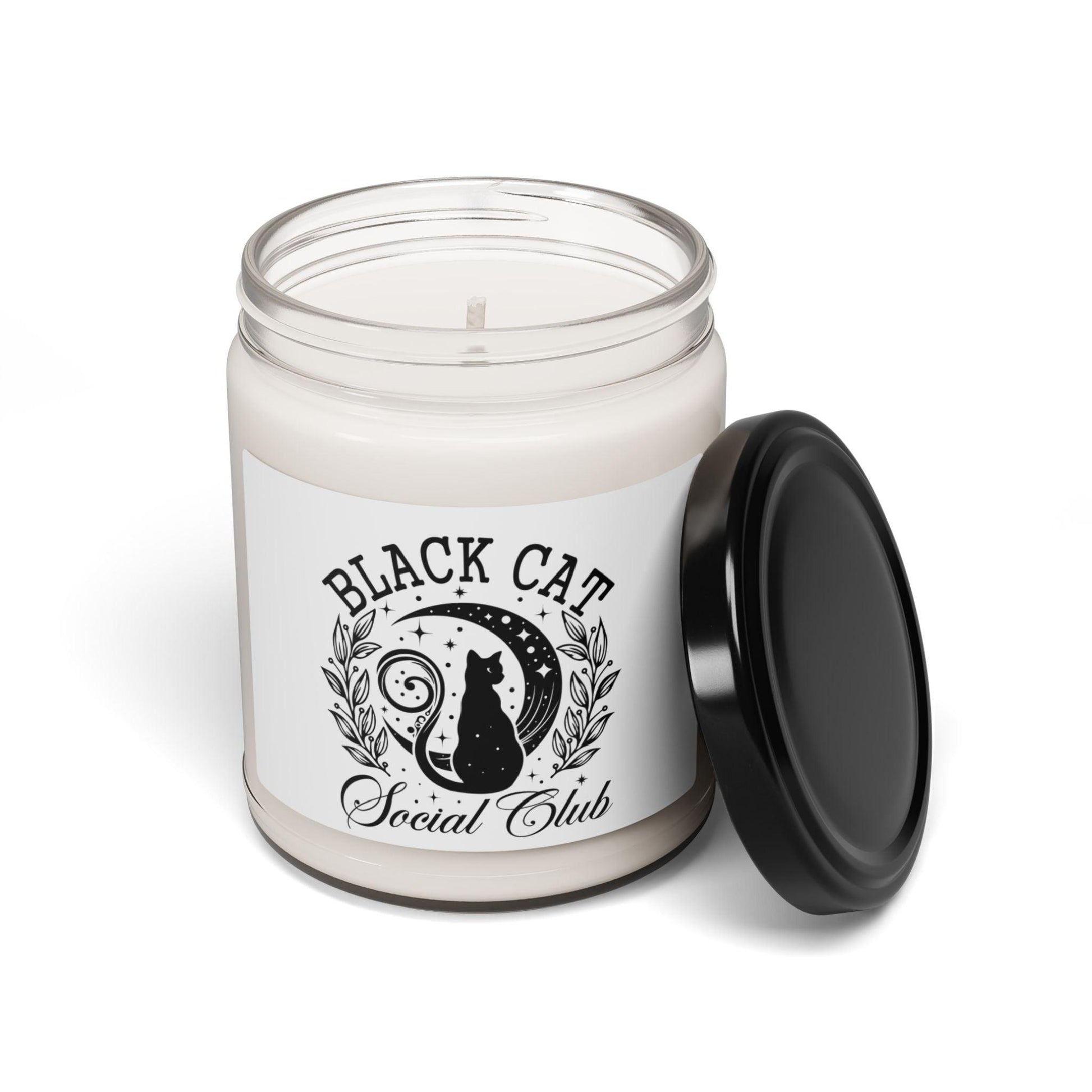 Black Cat Social Club Scented Candle (White) - Cosmic Creations by Karen