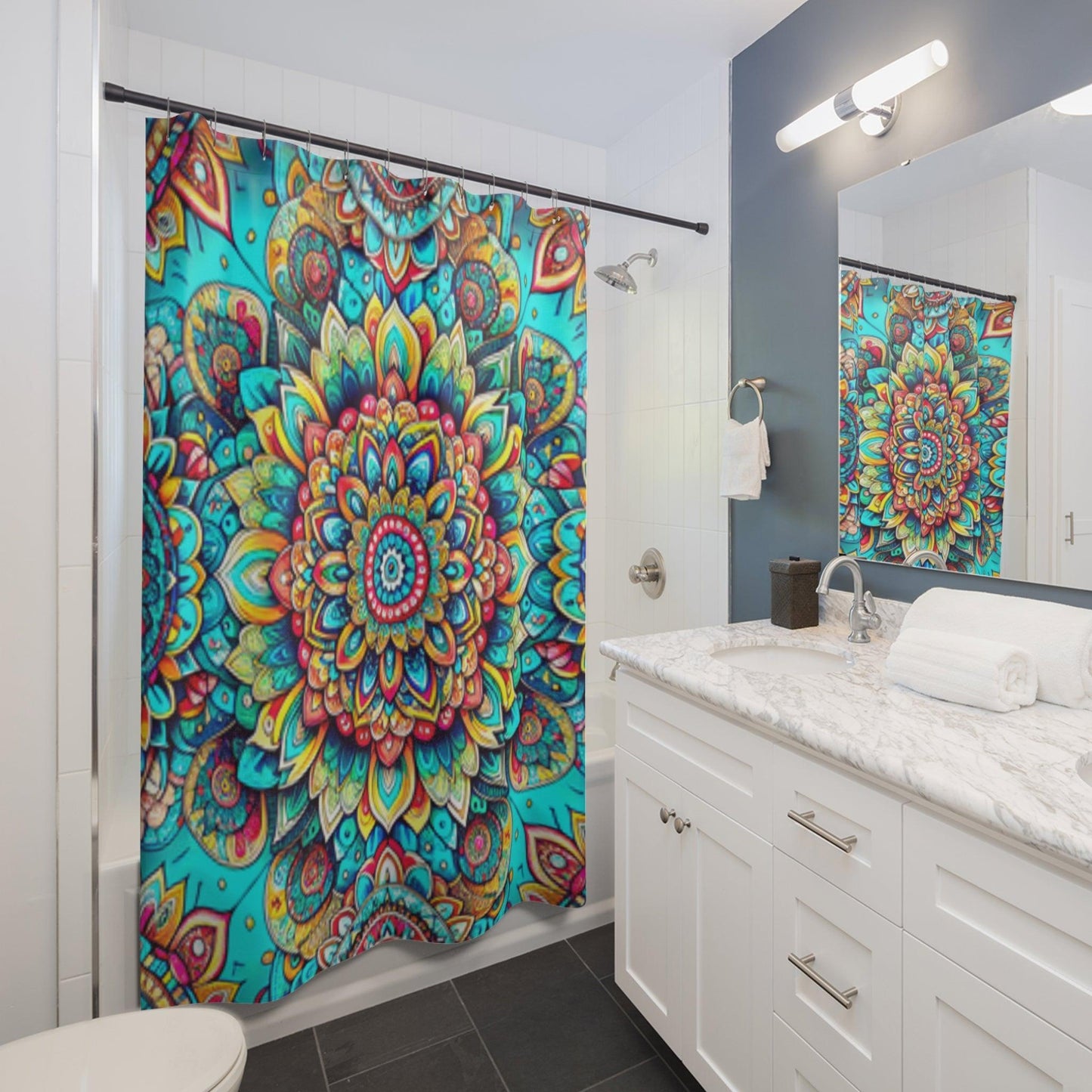 Elegant Shower Curtains Collection ( Mandala ) - Cosmic Creations by Karen