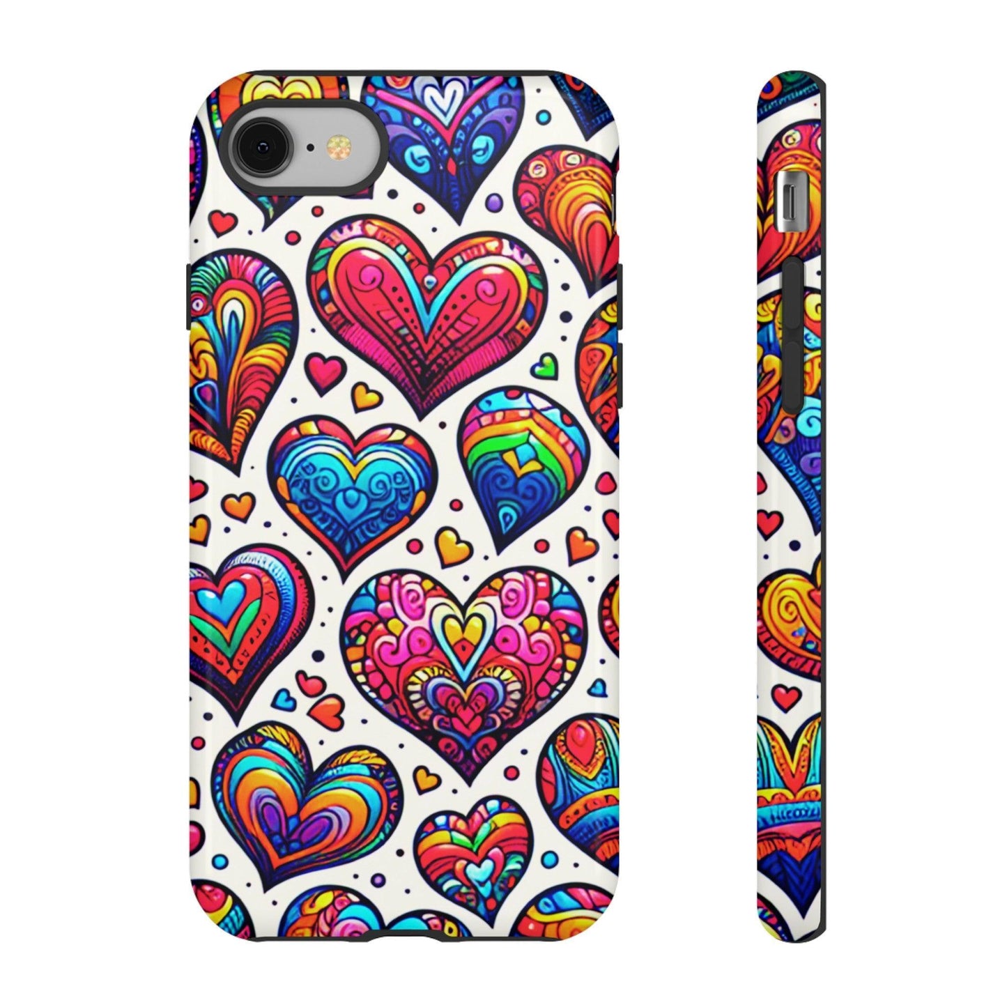 Tough Phone Case :" Eclectic Elegance Phone Case Collection" ( Hearts patterns)