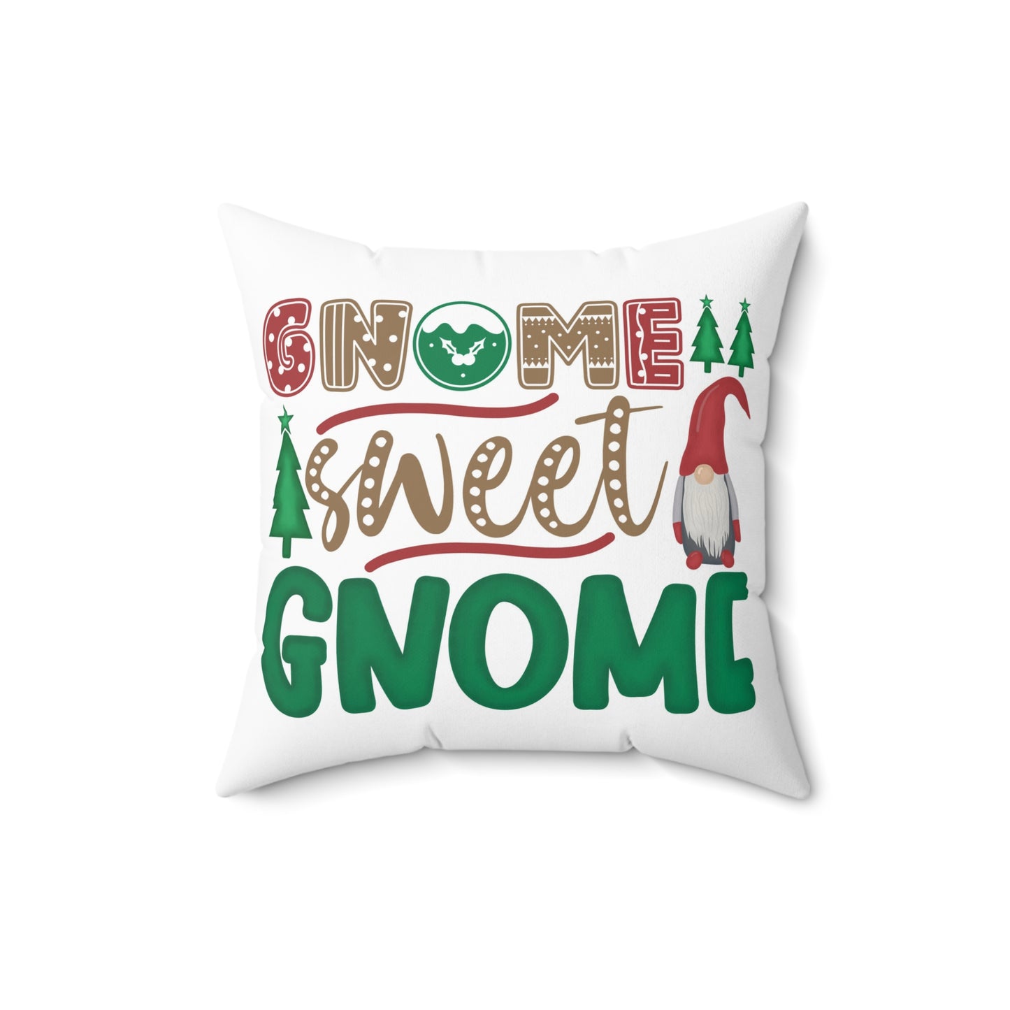 Christmas Gnomes Design Square Pillow