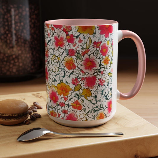 Coffee Mug with stunning floral motifs, the perfect gift for any occasion or celebration for friends, family, and colleagues. - Cosmic Creations by Karen