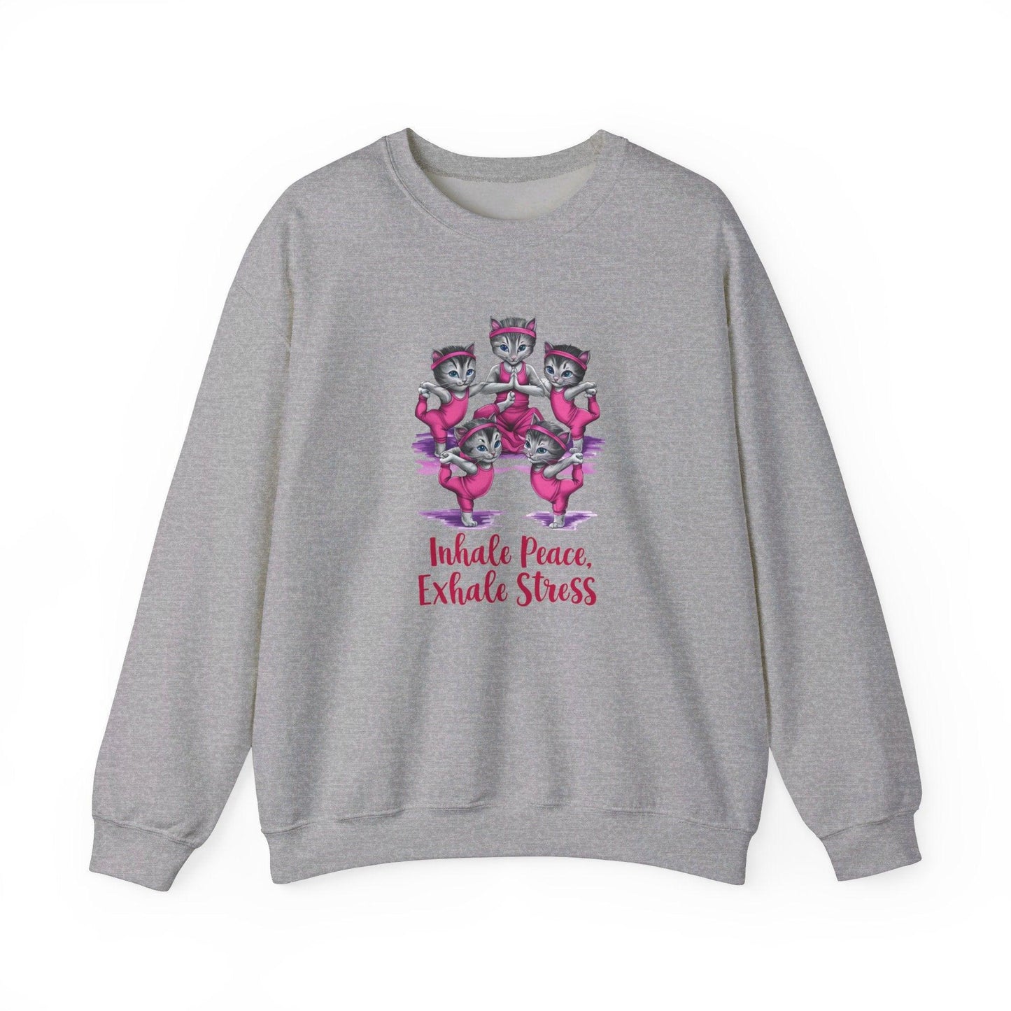 "Yoga Comfort Crewneck Sweatshirt | "Yoga Serenity Collection" | Cute Kitties