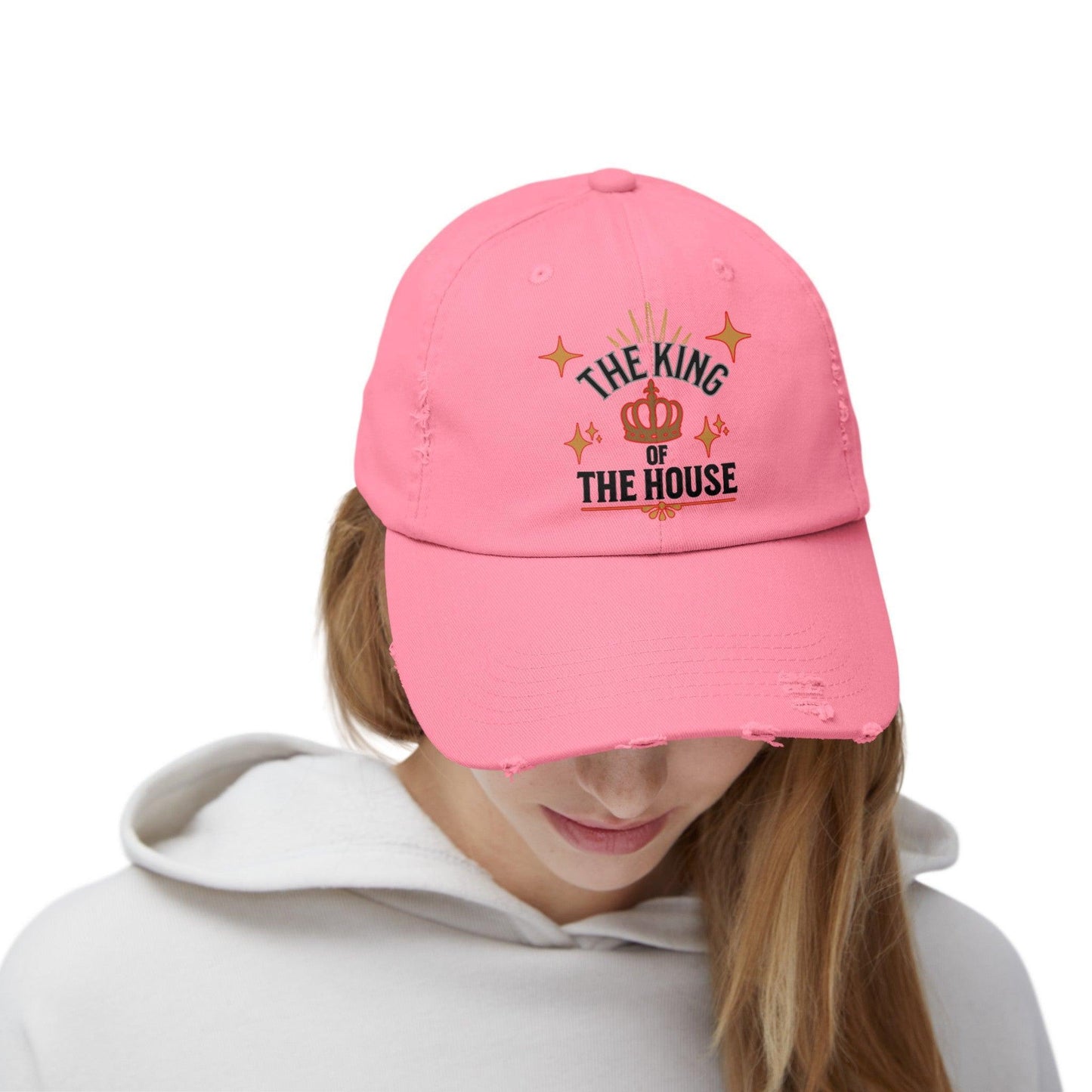 King's Distressed Cap :  "Dad, The King of the House Collection"