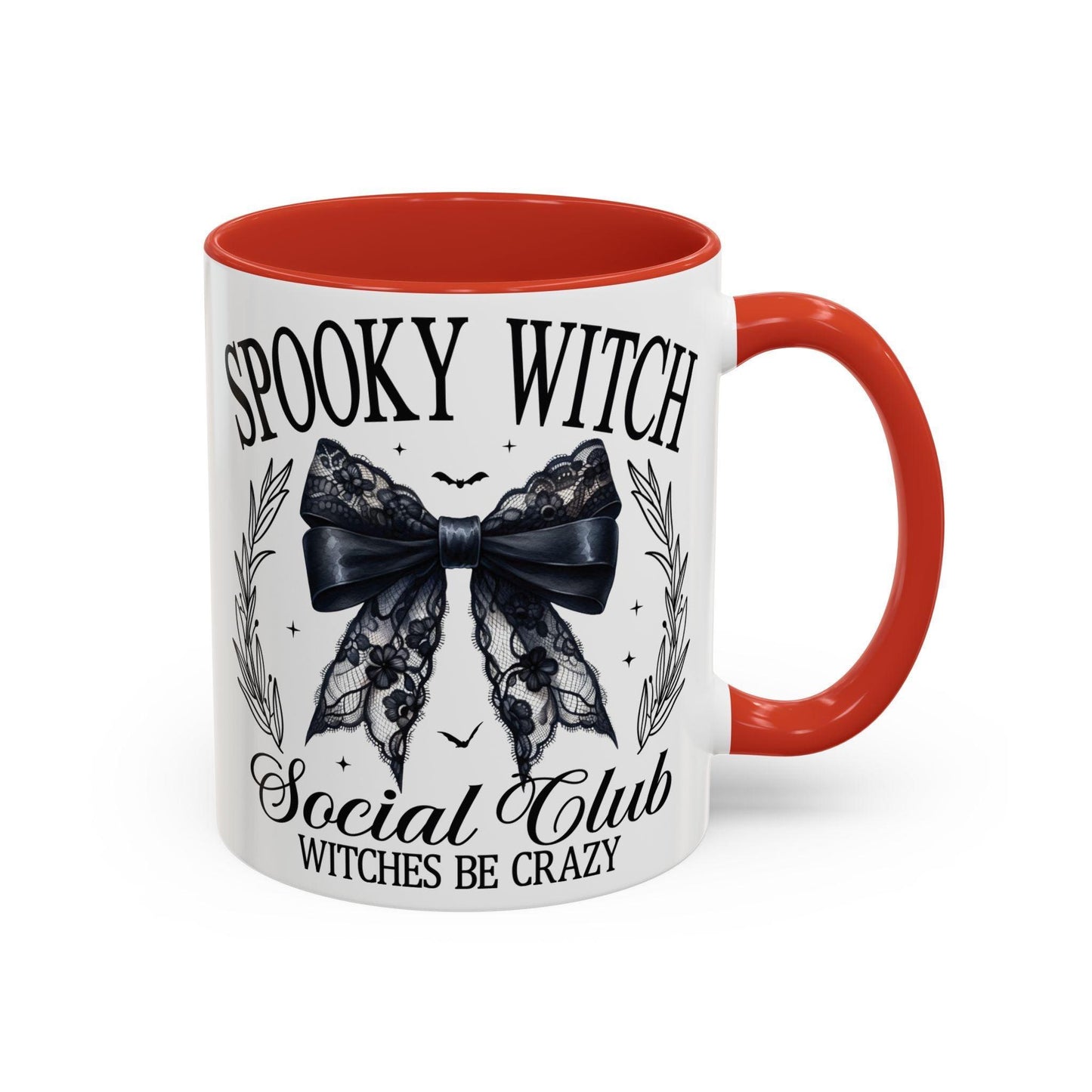 Halloween Accent Coffee Mug (11, 15oz) - "Spooky Witch, Social Club"