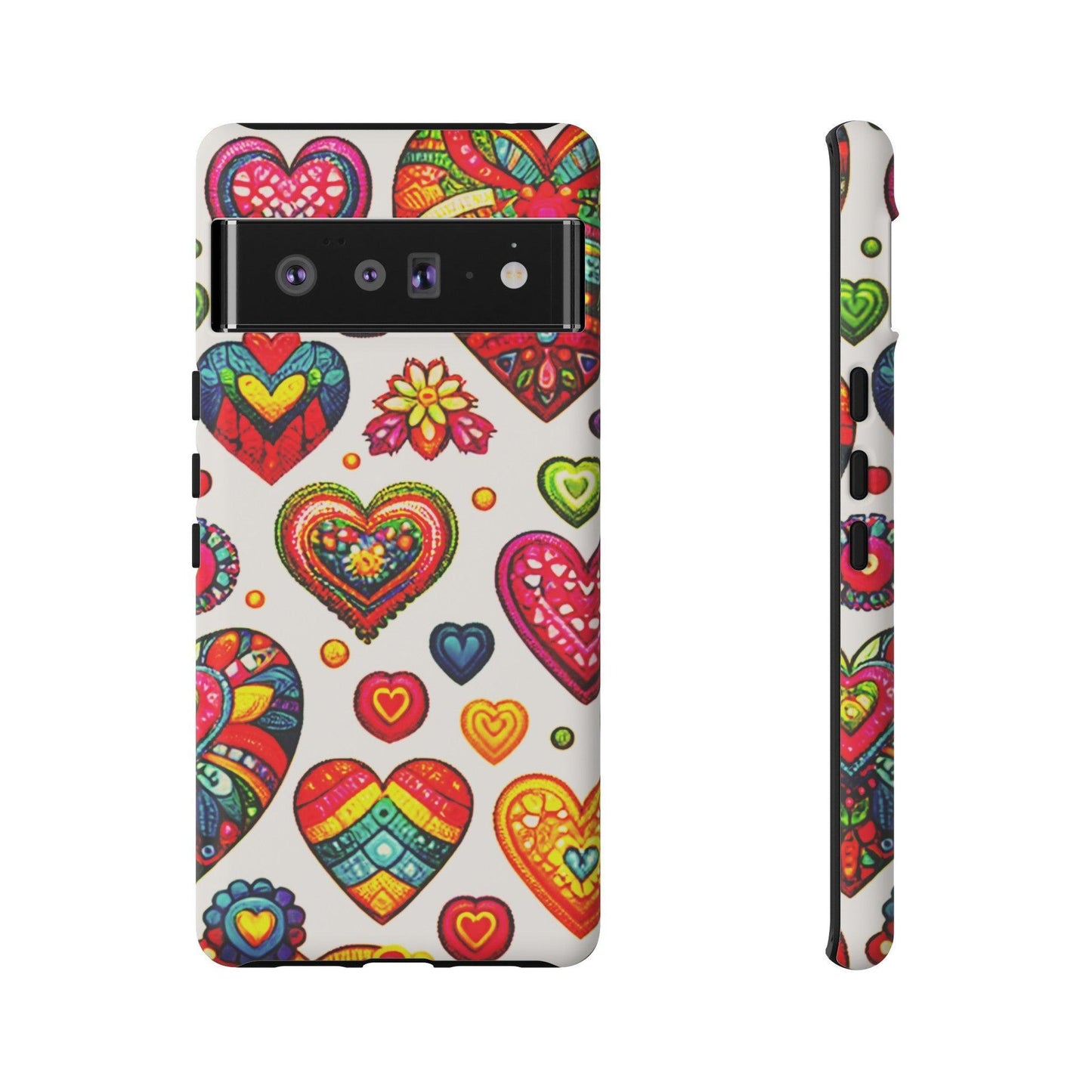 Tough Phone Case :" Eclectic Elegance Phone Case Collection" ( Hearts patterns)