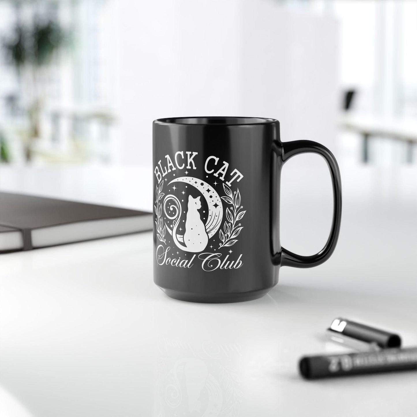 Black Cat Social Club Halloween Mug - Cosmic Creations by Karen