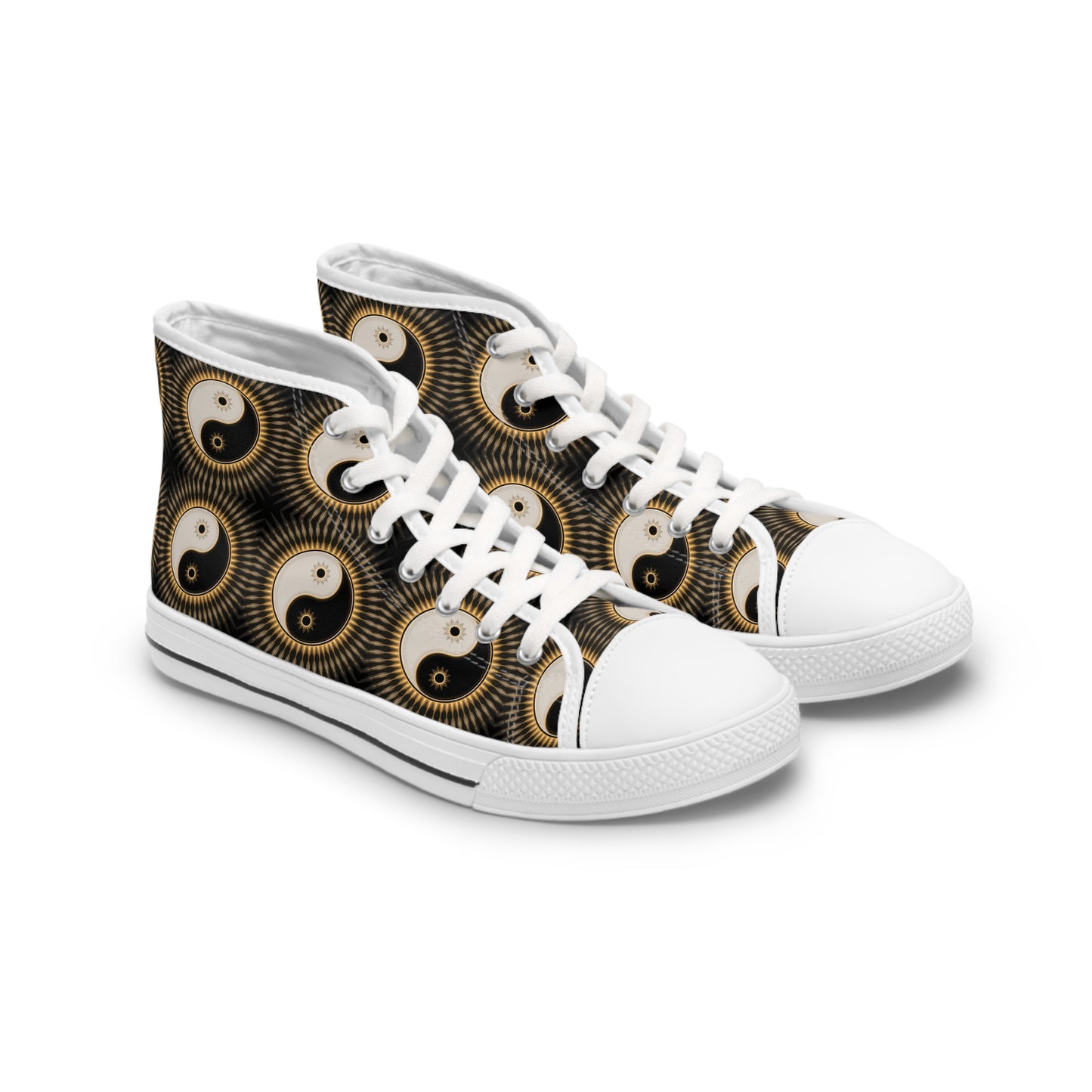 Awesome  Ying & Yang Design High Top Sneakers