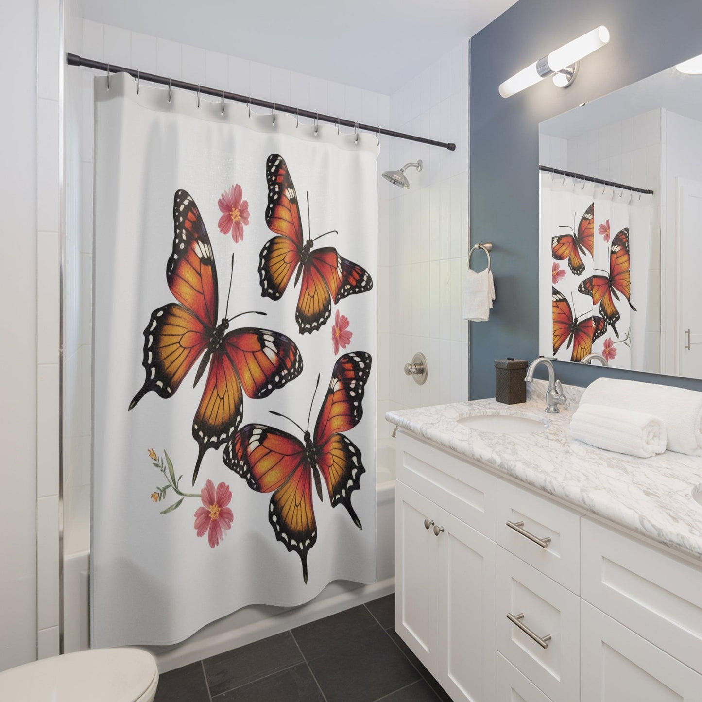 Monarch Butterfly Shower Curtains - Cosmic Creations by Karen