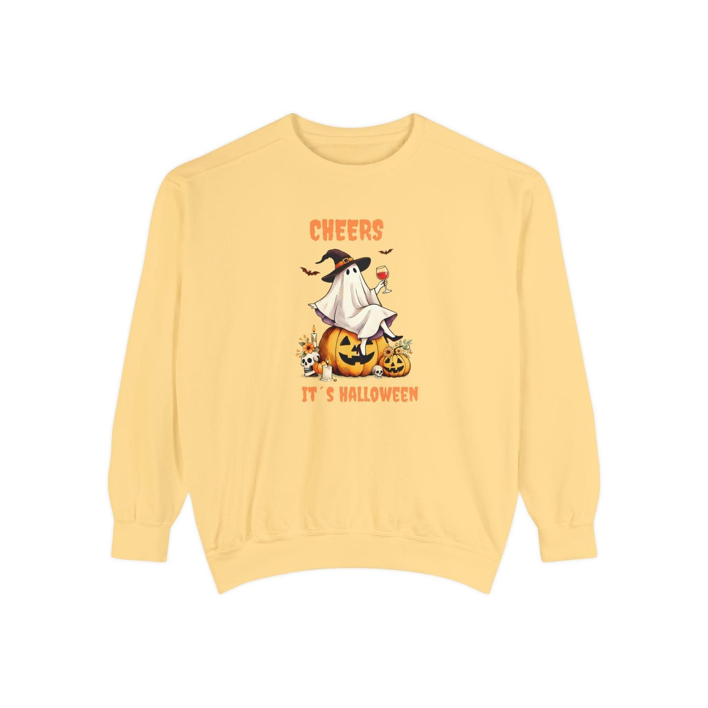 Cheers It’s Halloween Ghost Sweatshirt - Cosmic Creations by Karen