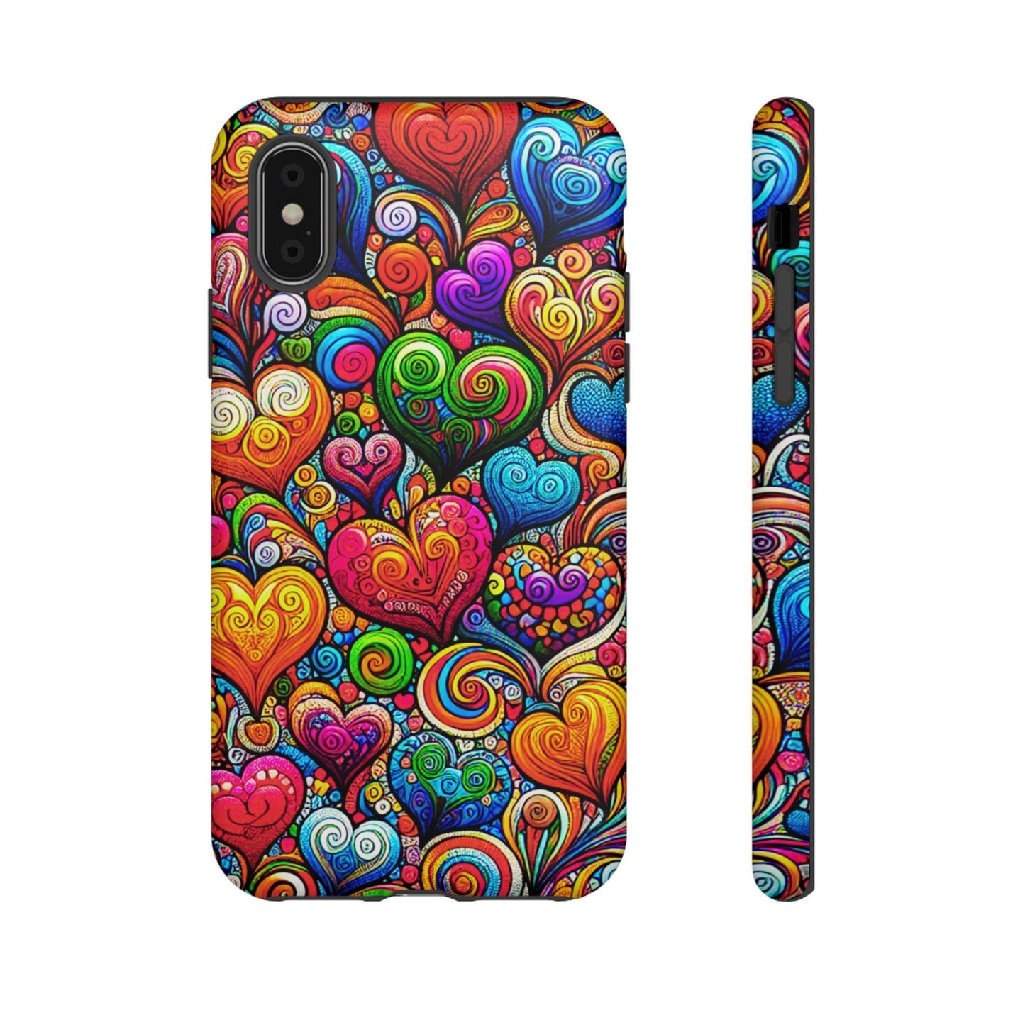 Tough Phone Case :" Eclectic Elegance Phone Case Collection" ( Hearts patterns)