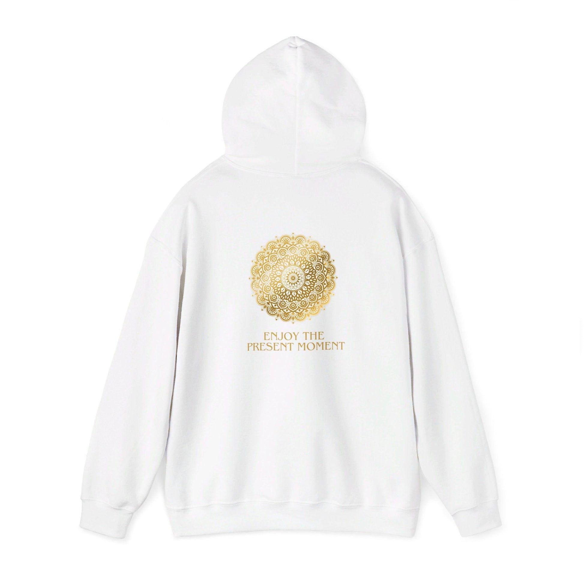 Enjoy the Present Moment & Be Grateful Unisex Heavy Blend™ Hooded Sweatshirt: - Cosmic Creations by Karen