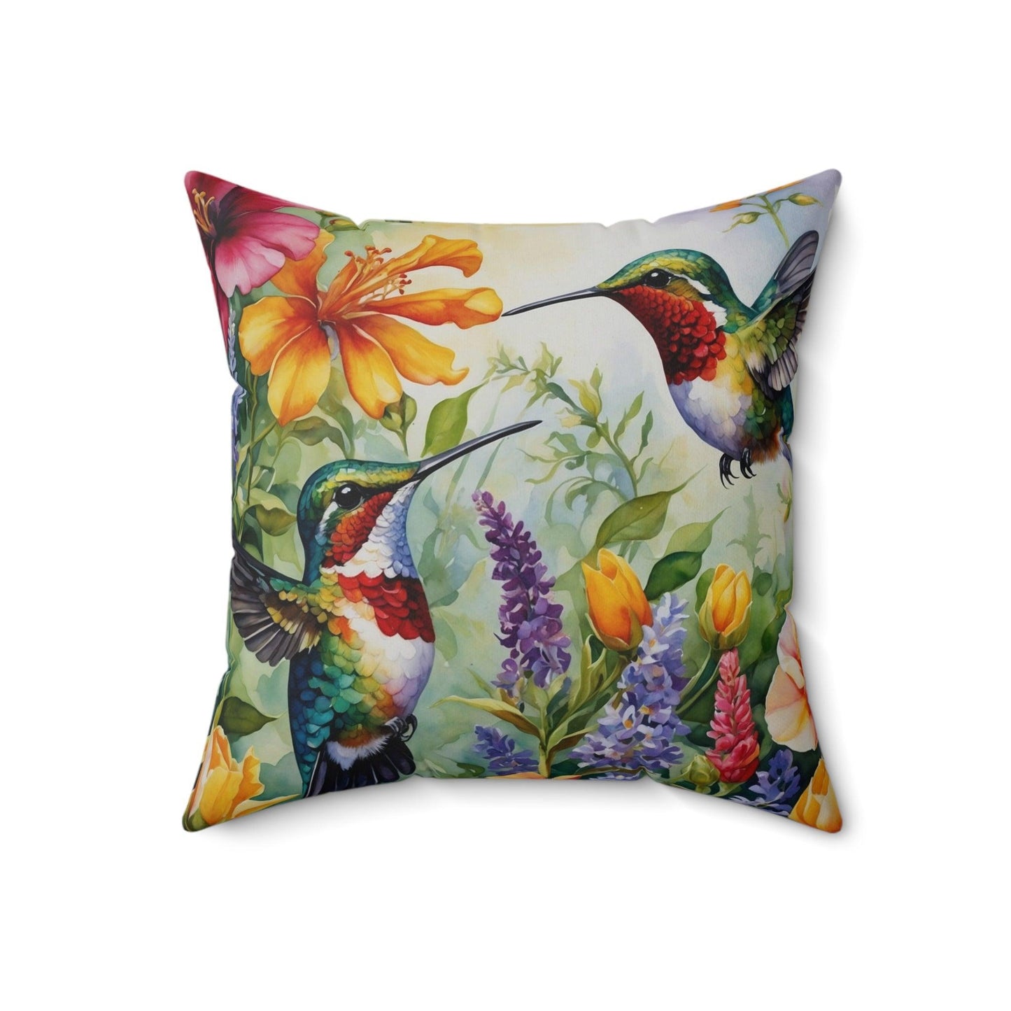 Floral and Hummingbird Cushion