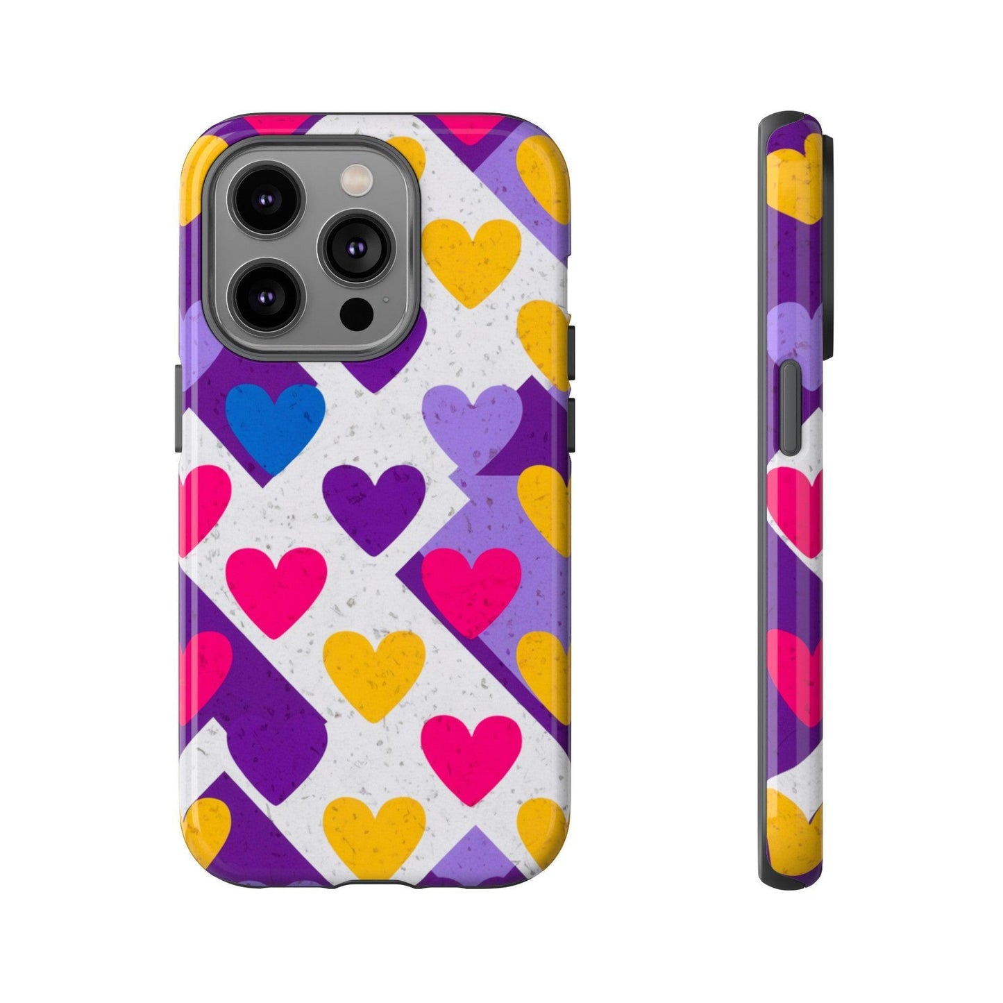 Tough Phone Case :" Eclectic Elegance Phone Case Collection" ( Hearts patterns)