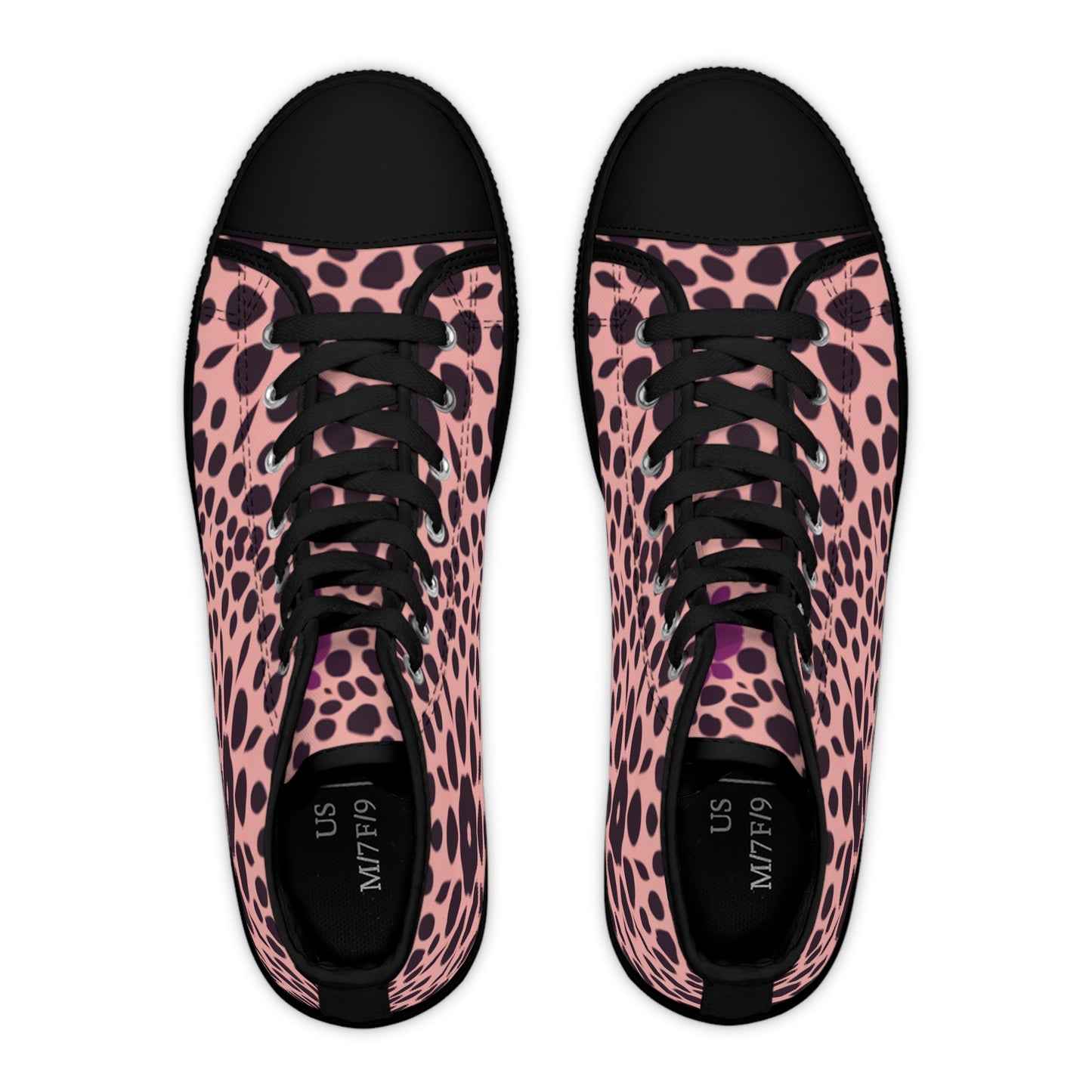 Awesome Pink Animal Print Design High Top Sneakers