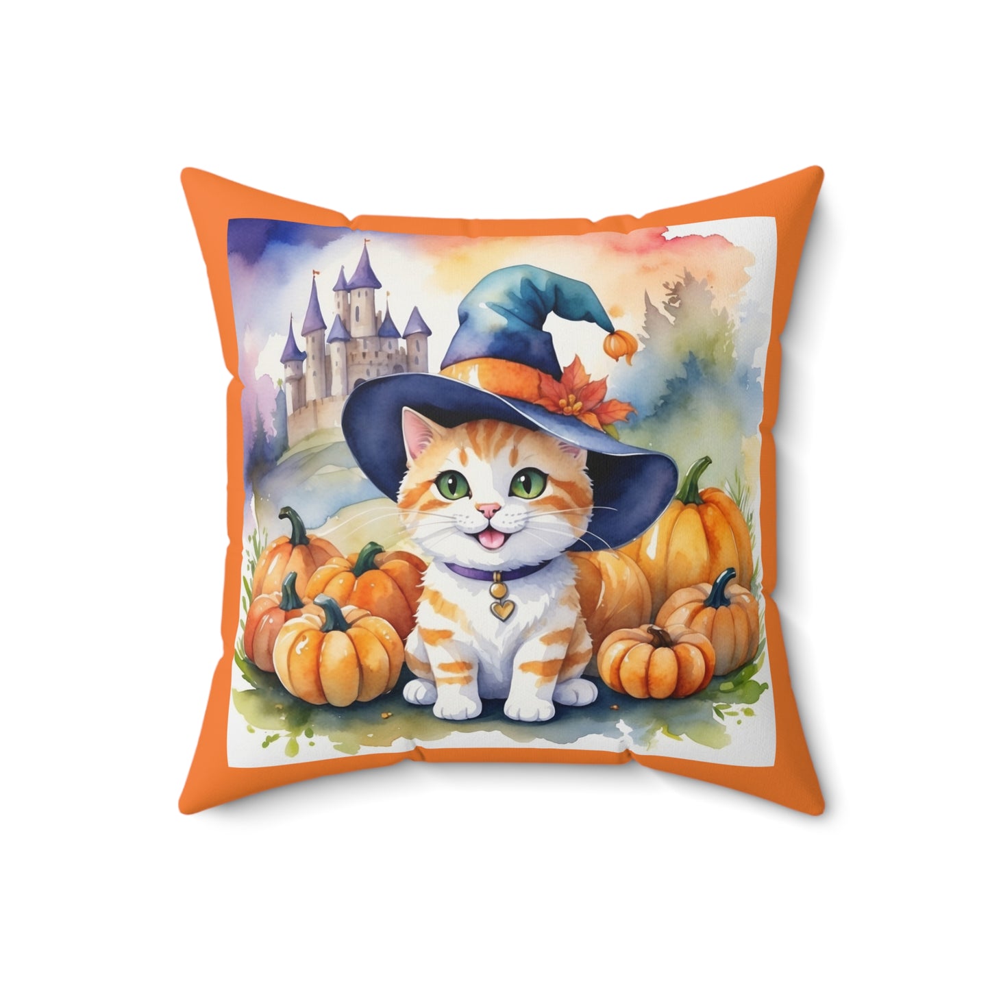 Halloween cute cat Square Pillow