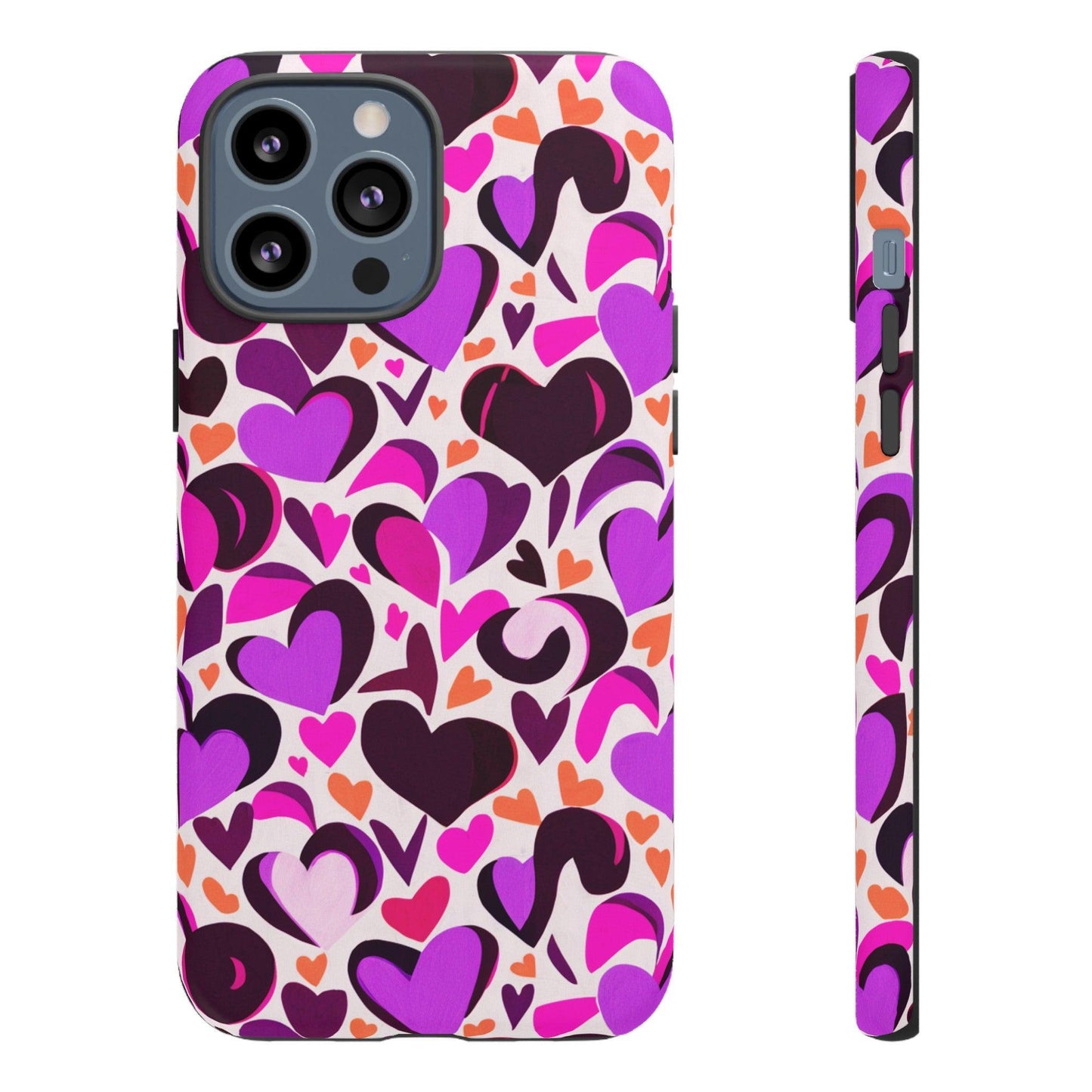 Tough Phone Case :" Eclectic Elegance Phone Case Collection" ( Hearts patterns)