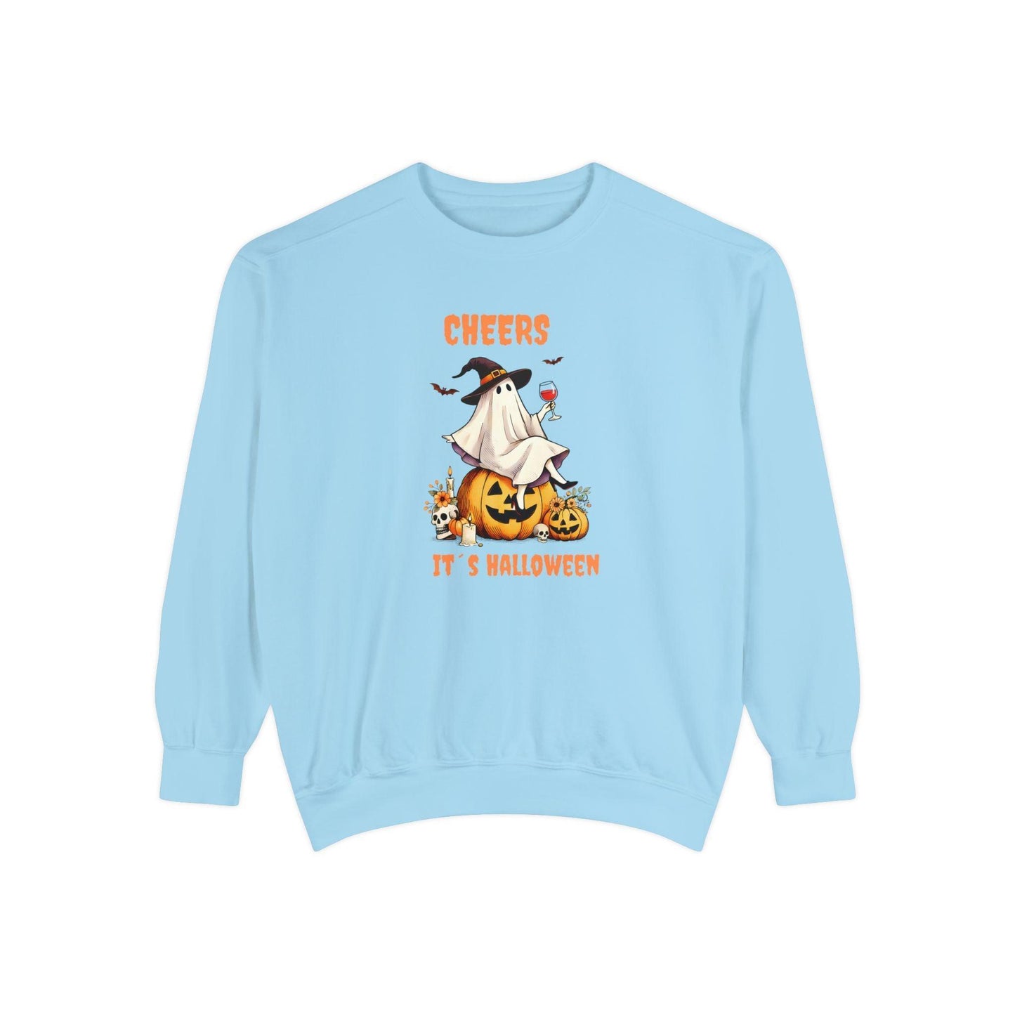 Cheers It’s Halloween Ghost Sweatshirt - Cosmic Creations by Karen