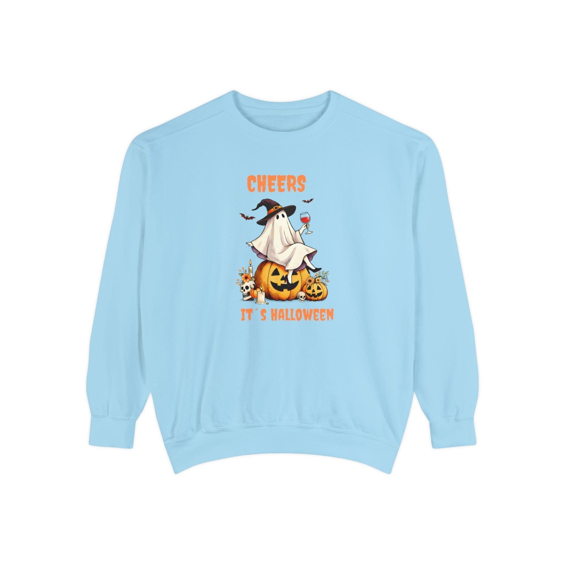 Cheers It’s Halloween Ghost Sweatshirt - Cosmic Creations by Karen