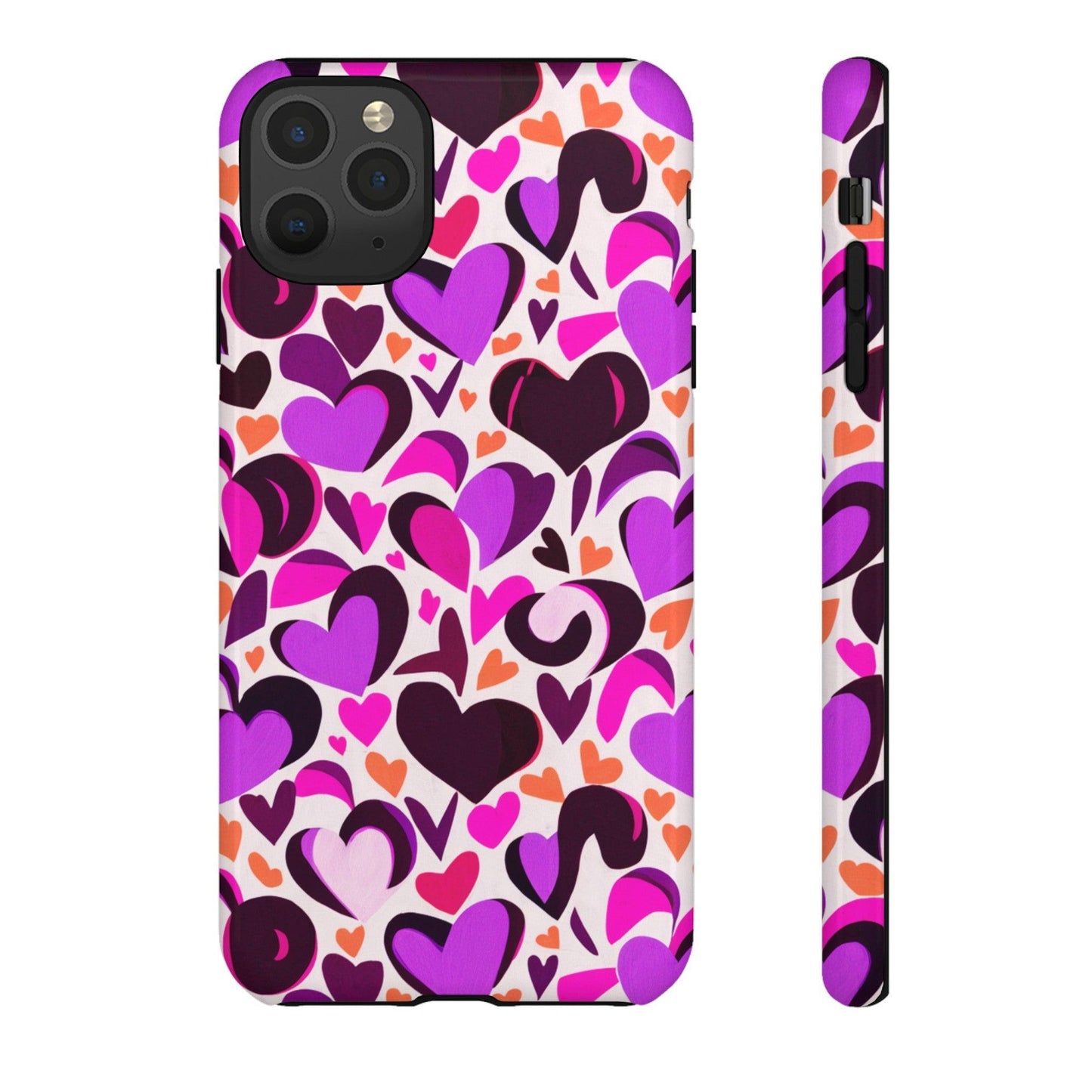 Tough Phone Case :" Eclectic Elegance Phone Case Collection" ( Hearts patterns)