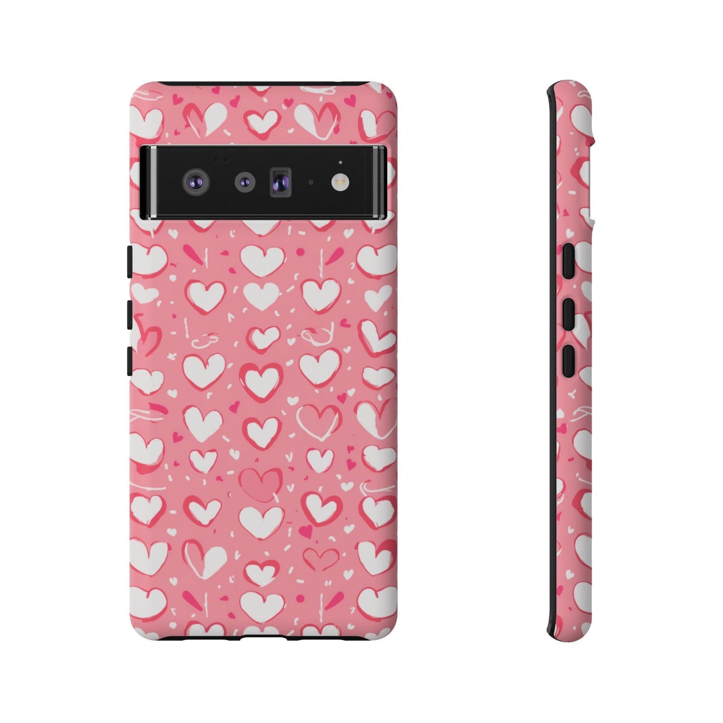 Tough Phone Case :" Eclectic Elegance Phone Case Collection" ( Hearts patterns)