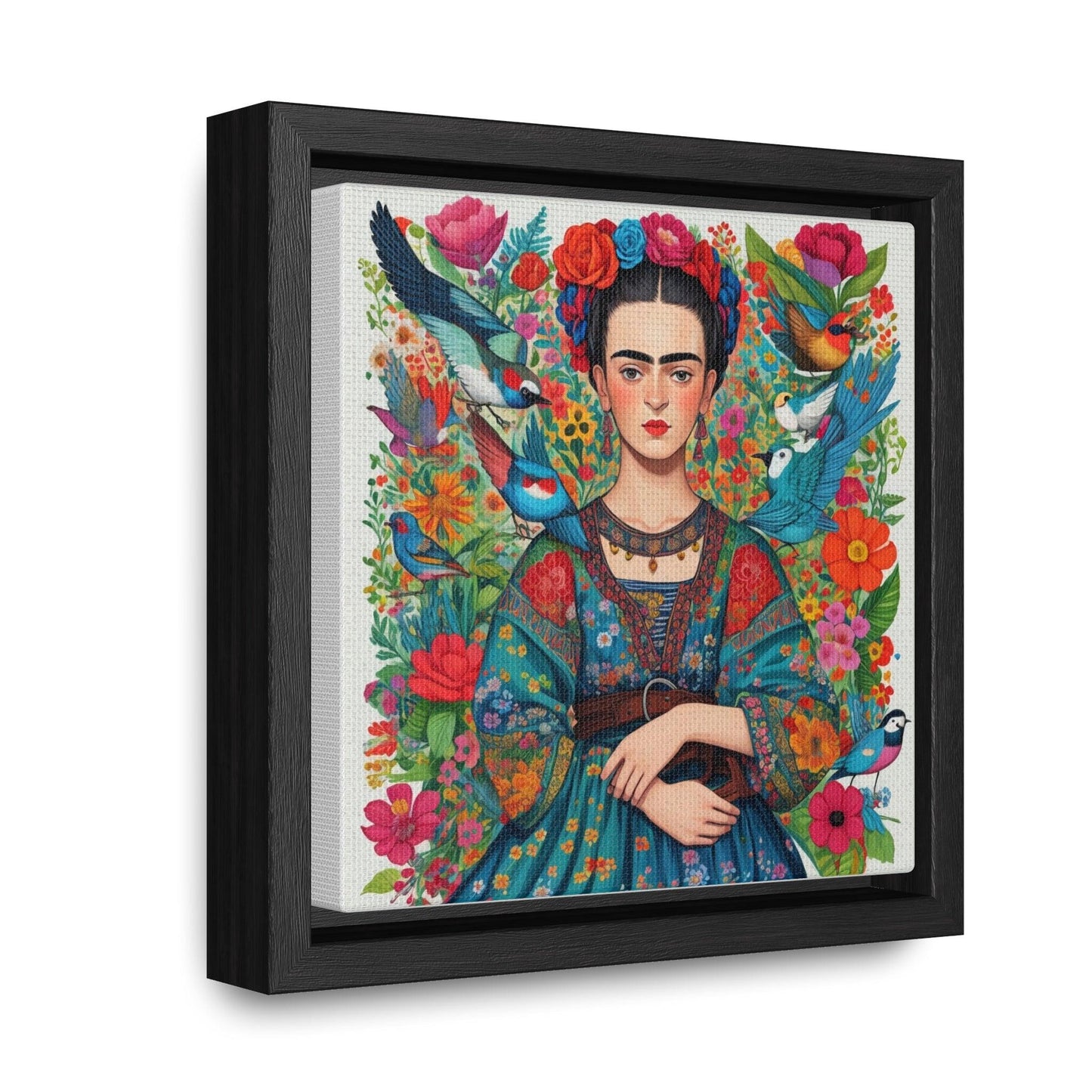 Frida Kahlo Inspired Vibrant Gallery Wrapped Canvas - Colorful Art Print - Cosmic Creations by Karen