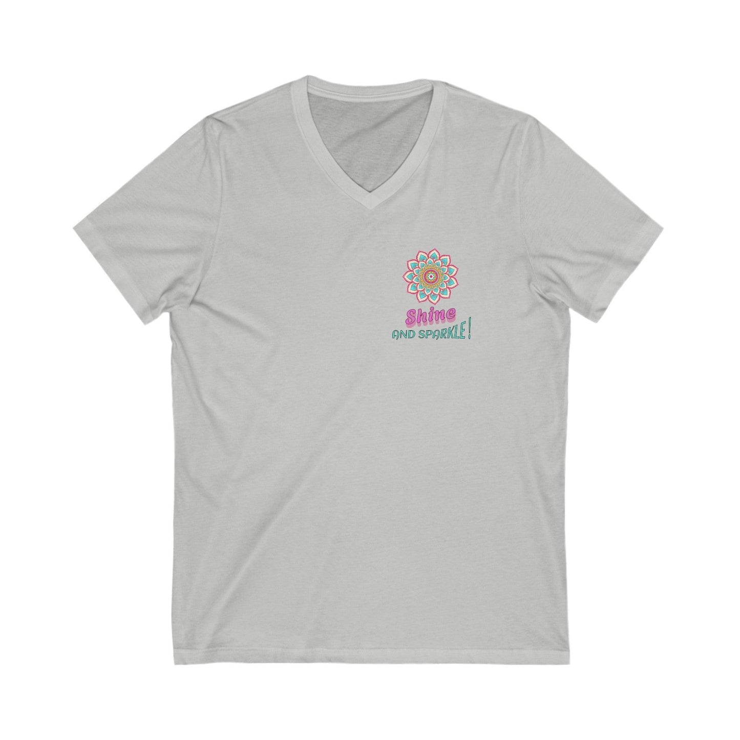 SparkleVibe V-Neck Tee | Great quality 90% cotton | Perfect for casual outings, workouts, or as a stylish gift for fashion enthusiasts, friends, and family. - Cosmic Creations by Karen