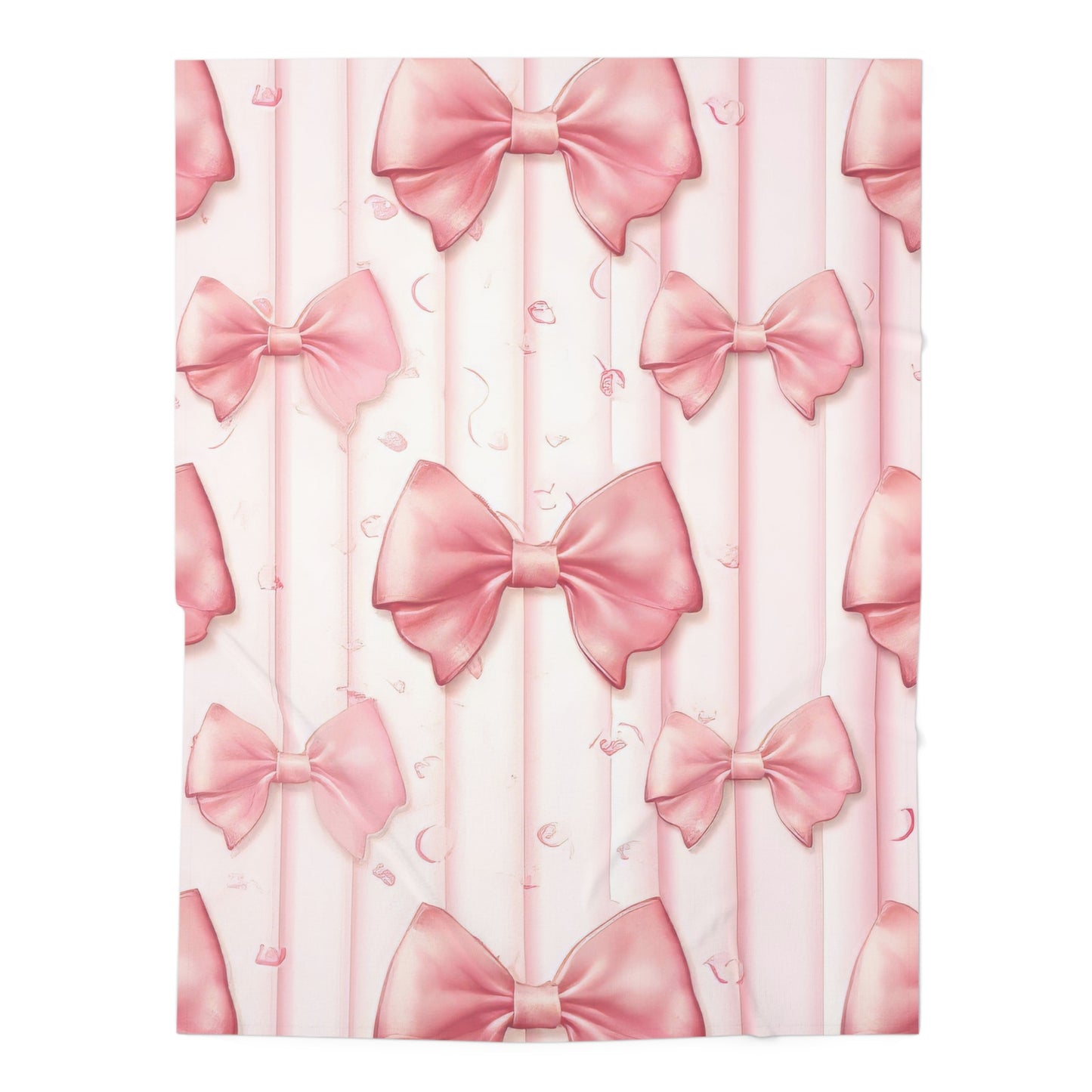 Cozy Baby Swaddle Blanket Coquette Style with pink bows | Nursery Essential