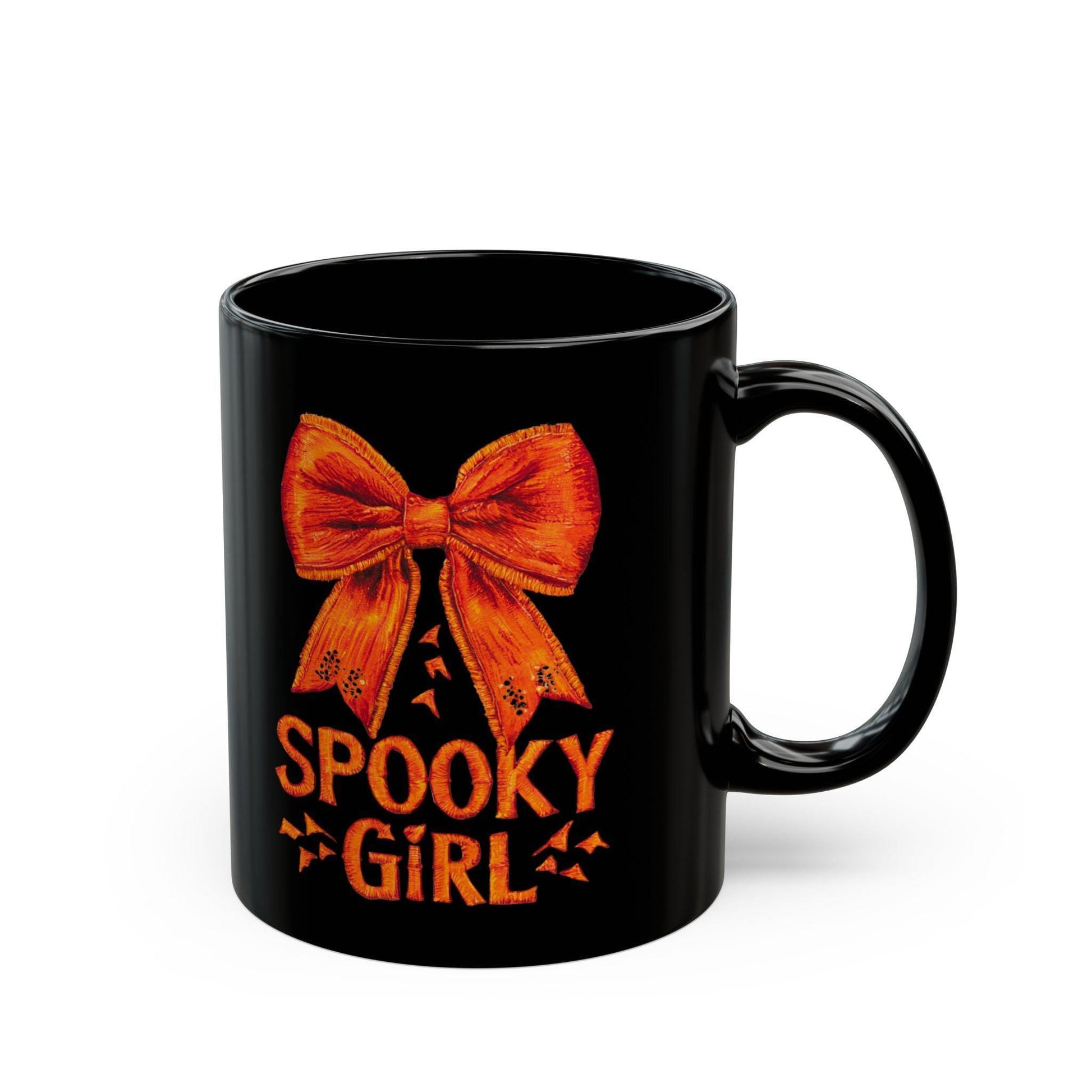 Spooky Girl Coquette Black Mug - Cosmic Creations by Karen