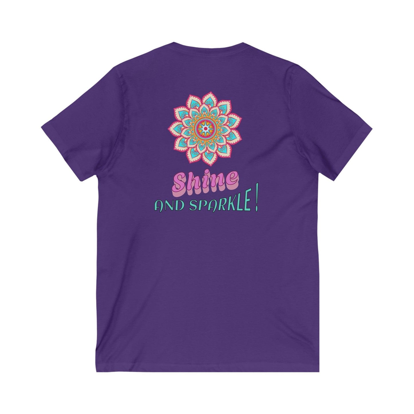 SparkleVibe V-Neck Tee | Great quality 90% cotton | Perfect for casual outings, workouts, or as a stylish gift for fashion enthusiasts, friends, and family. - Cosmic Creations by Karen