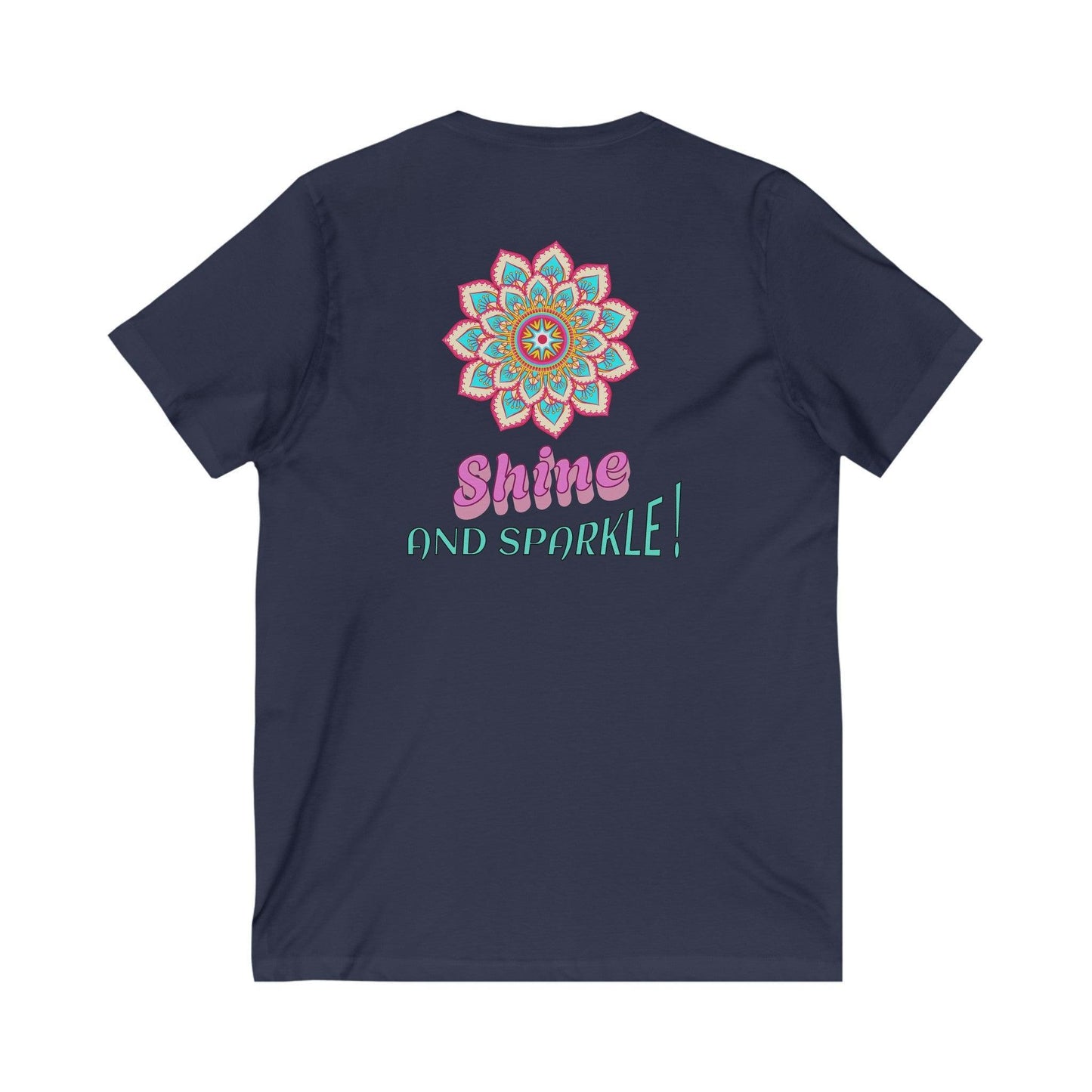 SparkleVibe V-Neck Tee | Great quality 90% cotton | Perfect for casual outings, workouts, or as a stylish gift for fashion enthusiasts, friends, and family. - Cosmic Creations by Karen